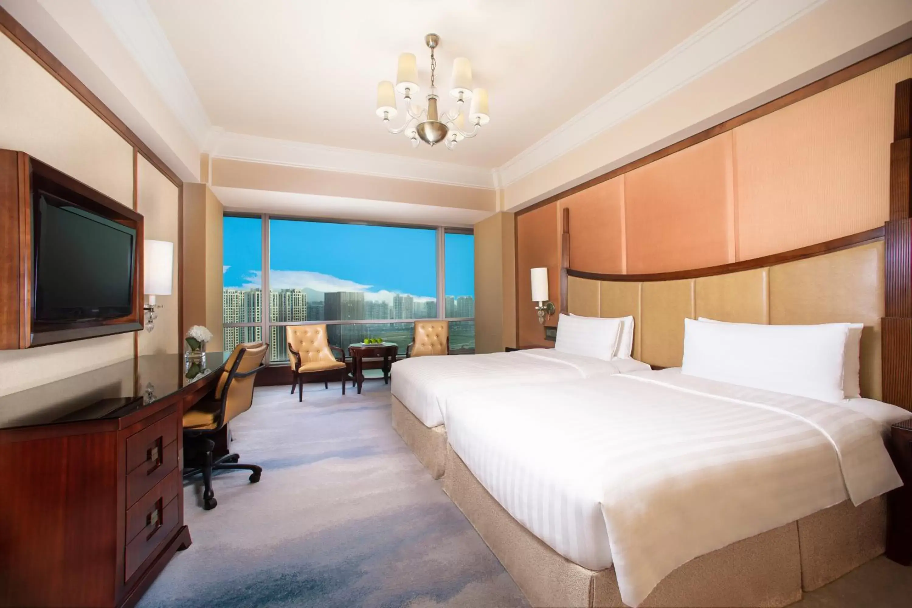Photo of the whole room, Bed in Shangri-La Wenzhou