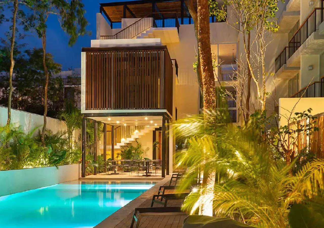 Patio, Swimming Pool in ARUNA TULUM-Luxury Studios & Apartments