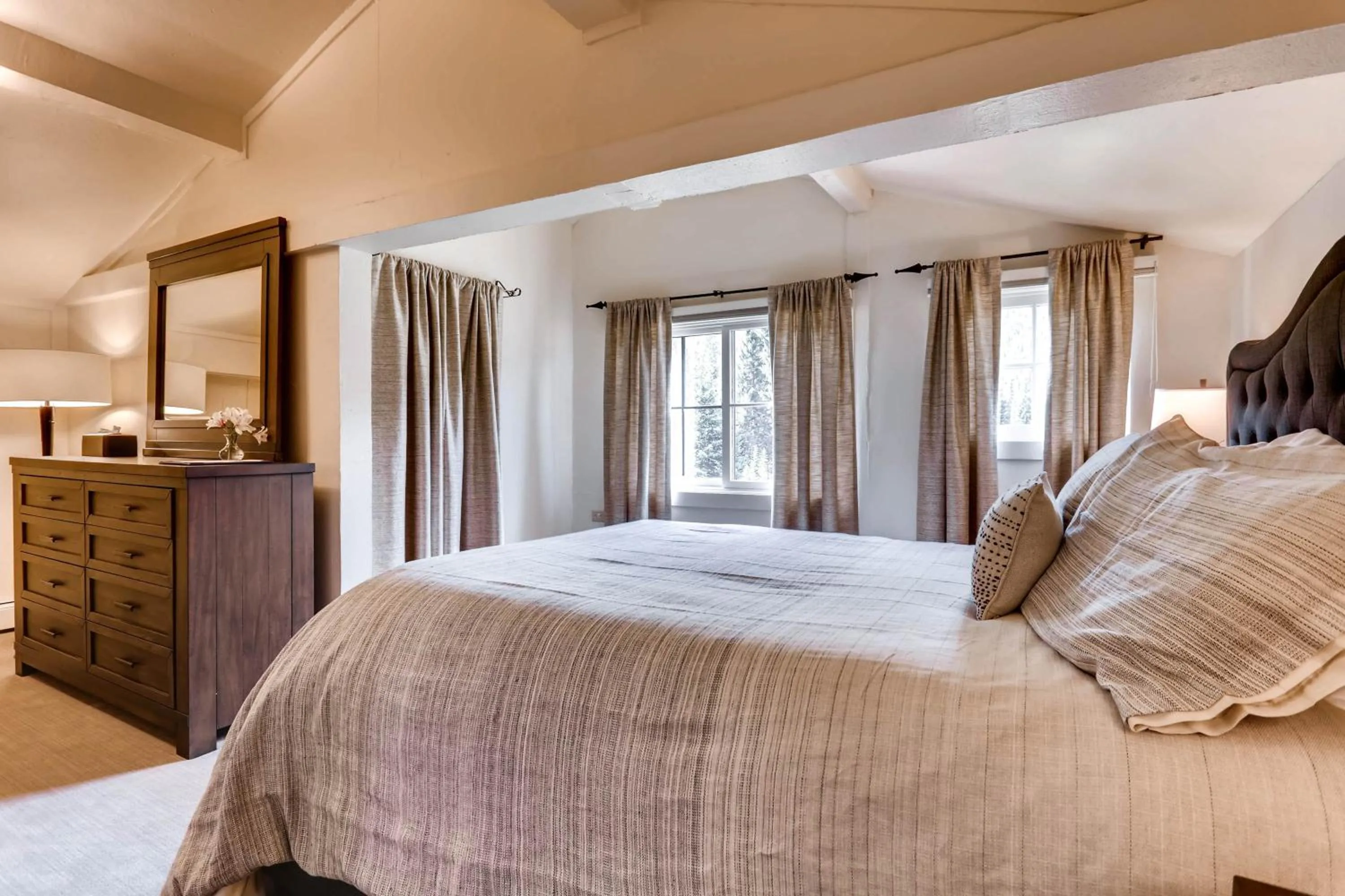 Decorative detail, Bed in Ski Tip Lodge by Keystone Resort