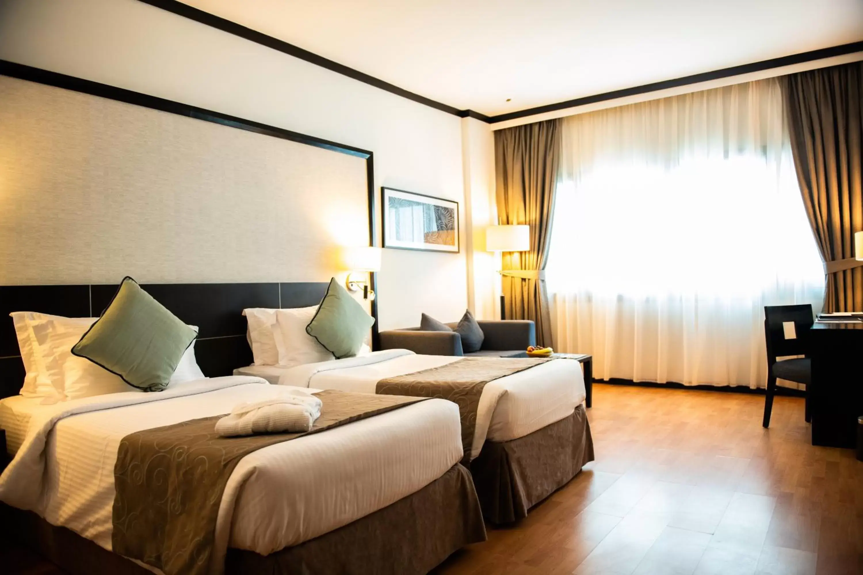 Bed in Grandeur Hotel Al Barsha