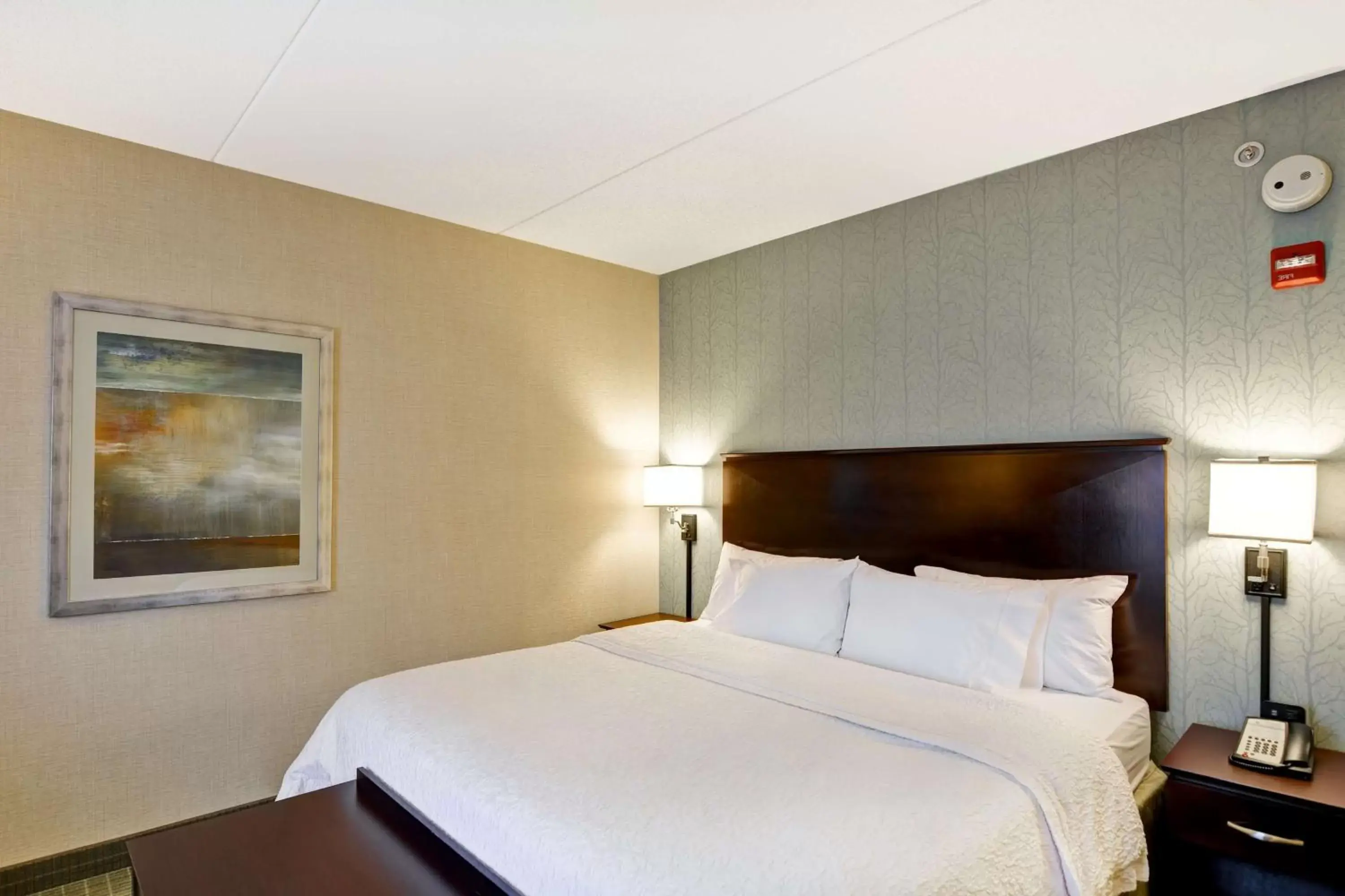 Bed in Hampton Inn & Suites Wilkes-Barre