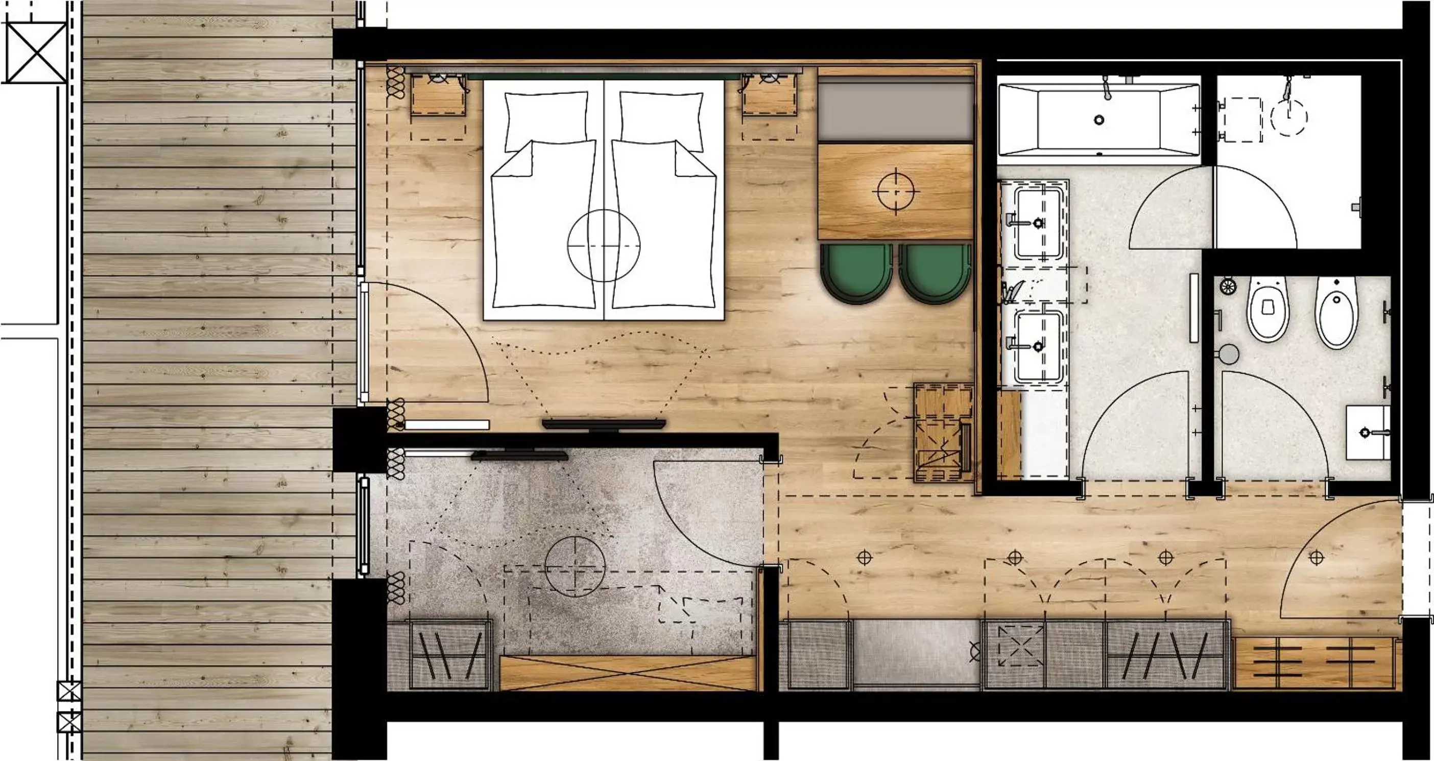 Photo of the whole room, Floor Plan in Zugspitz Resort