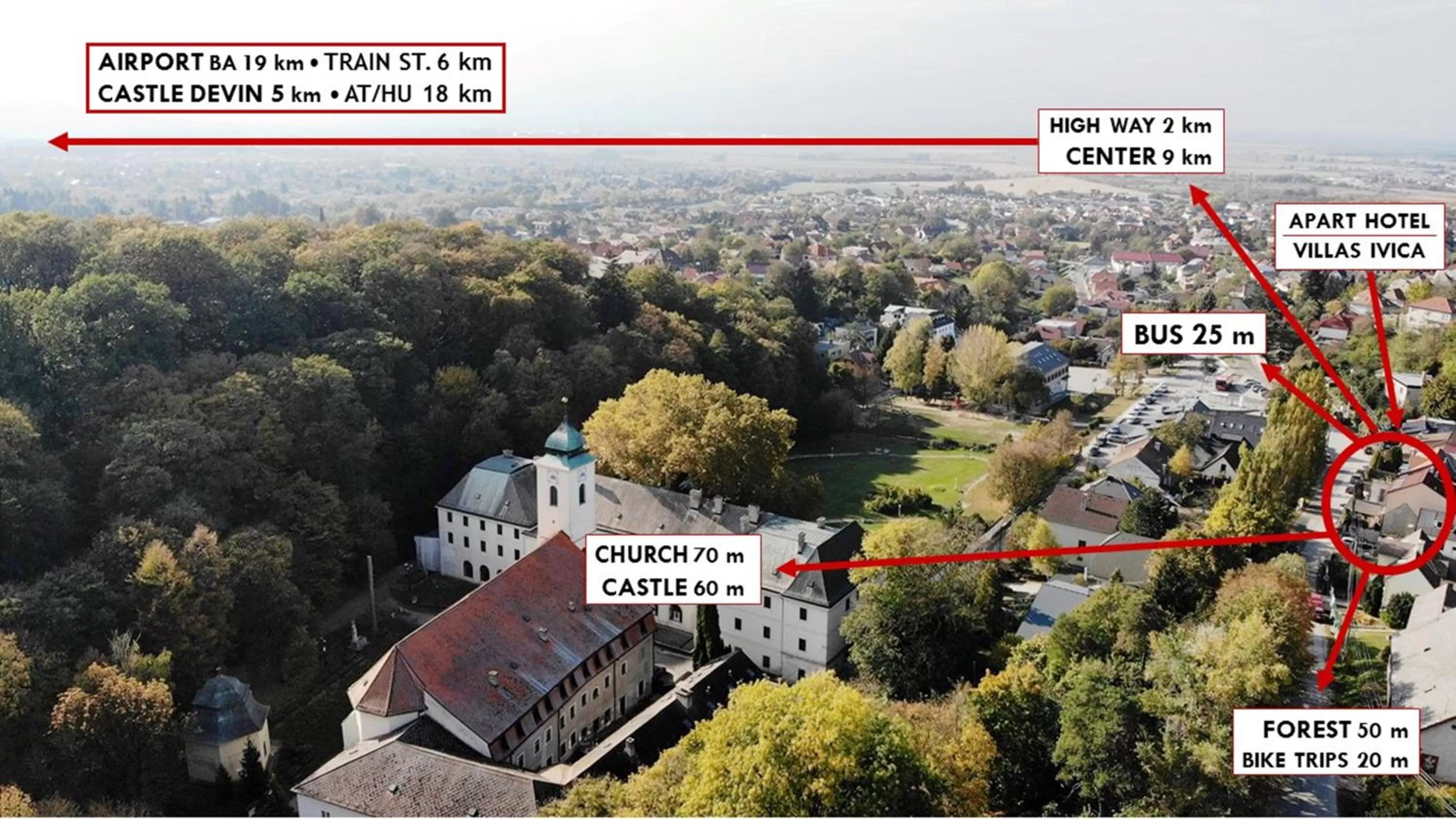 Nearby landmark, Bird's-eye View in Spa & Pool Apartment Hotel - Restaurant VILLA IVICA