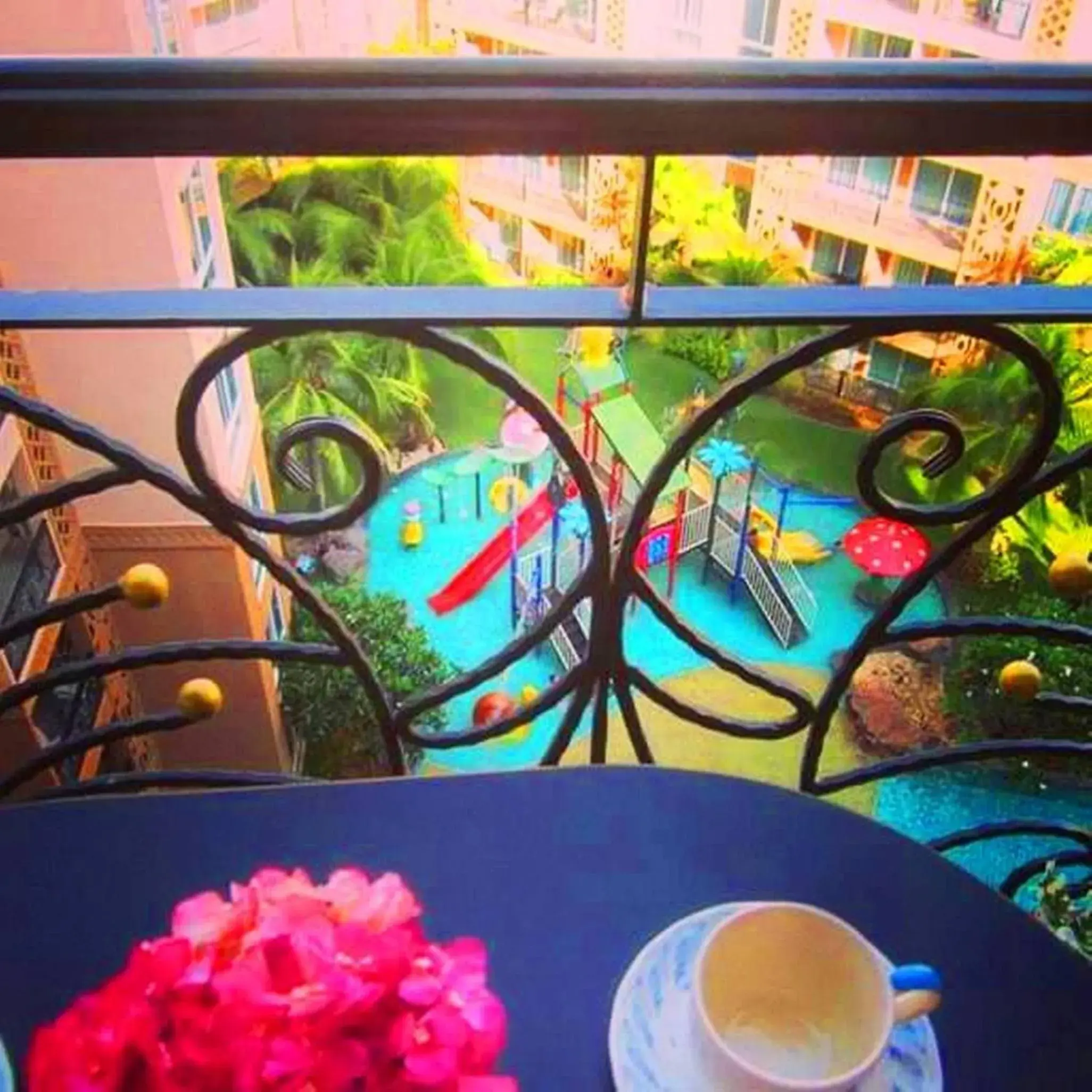 Balcony/Terrace, Pool View in Atlantic Condo Resort Pattaya by Panisara