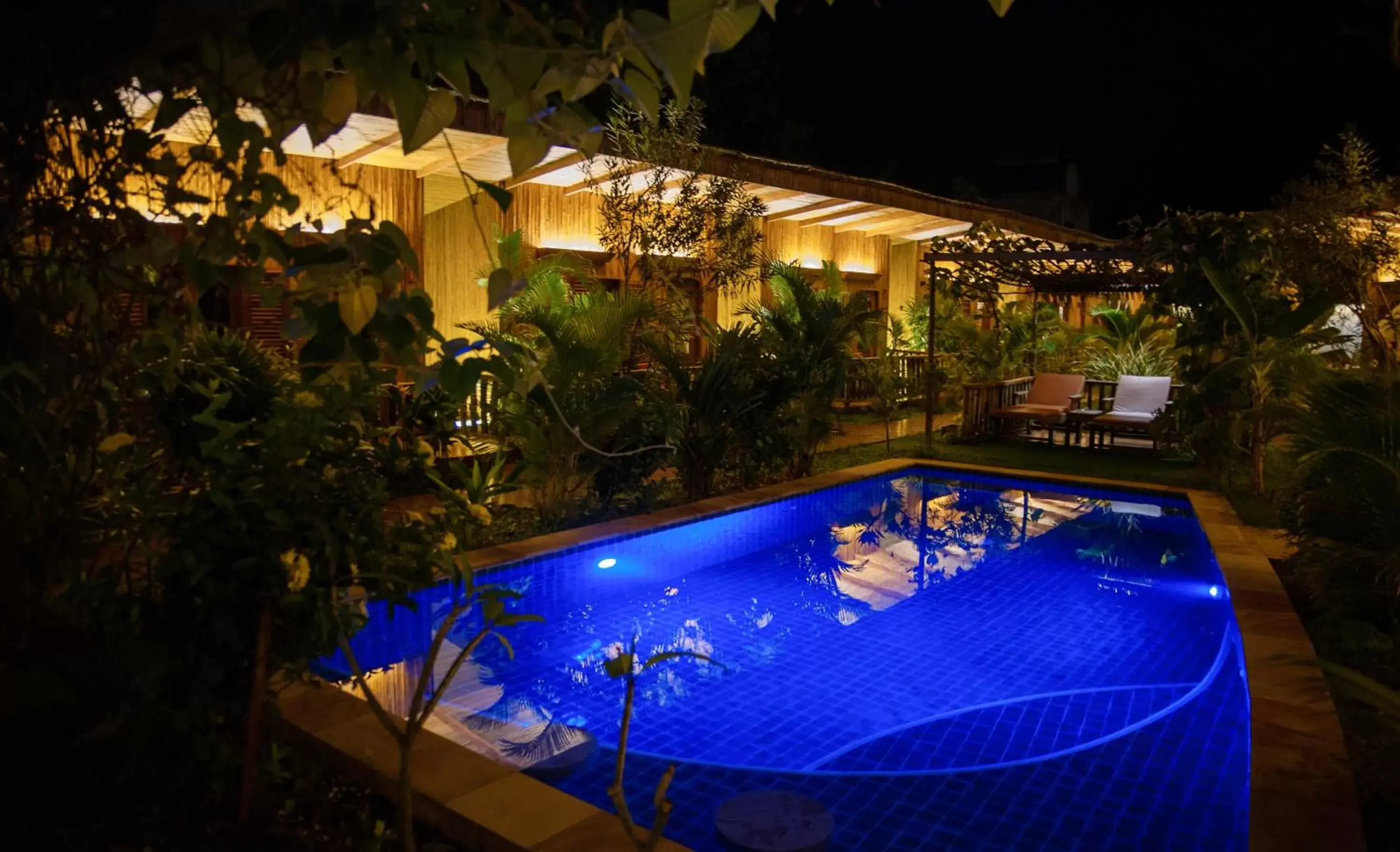 Night, Swimming Pool in Sok Sabay Resort