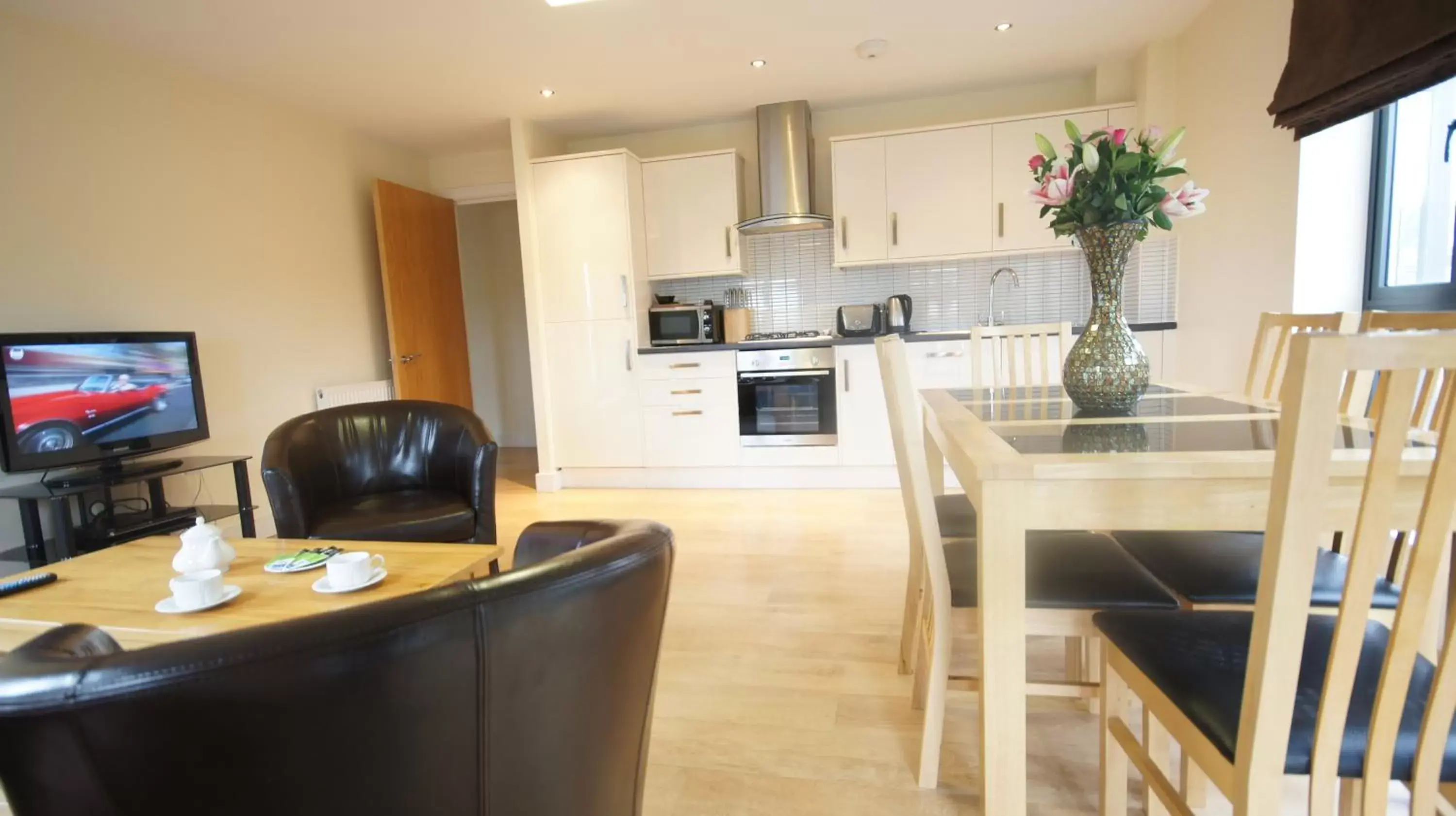 Dining area in Lodge Drive Serviced Apartments