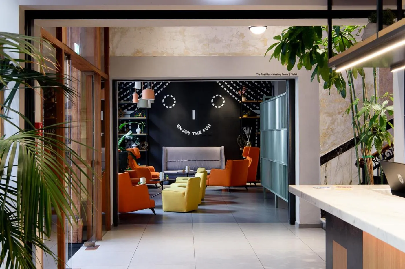 Living room in The Poet Hotel