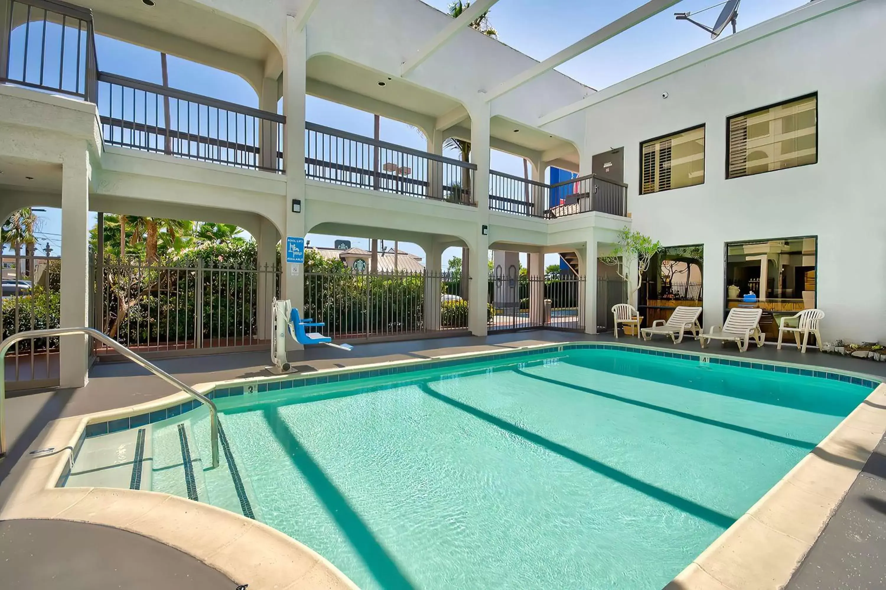 Pool view, Swimming Pool in Studio 6 Suites Lawndale, CA South Bay