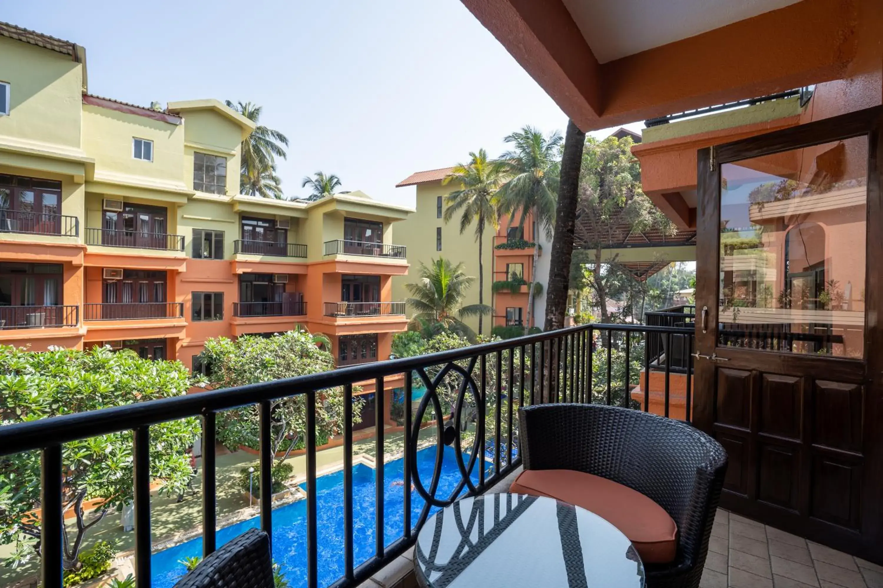 Balcony/Terrace, Pool View in Neelams The Grand Hotel