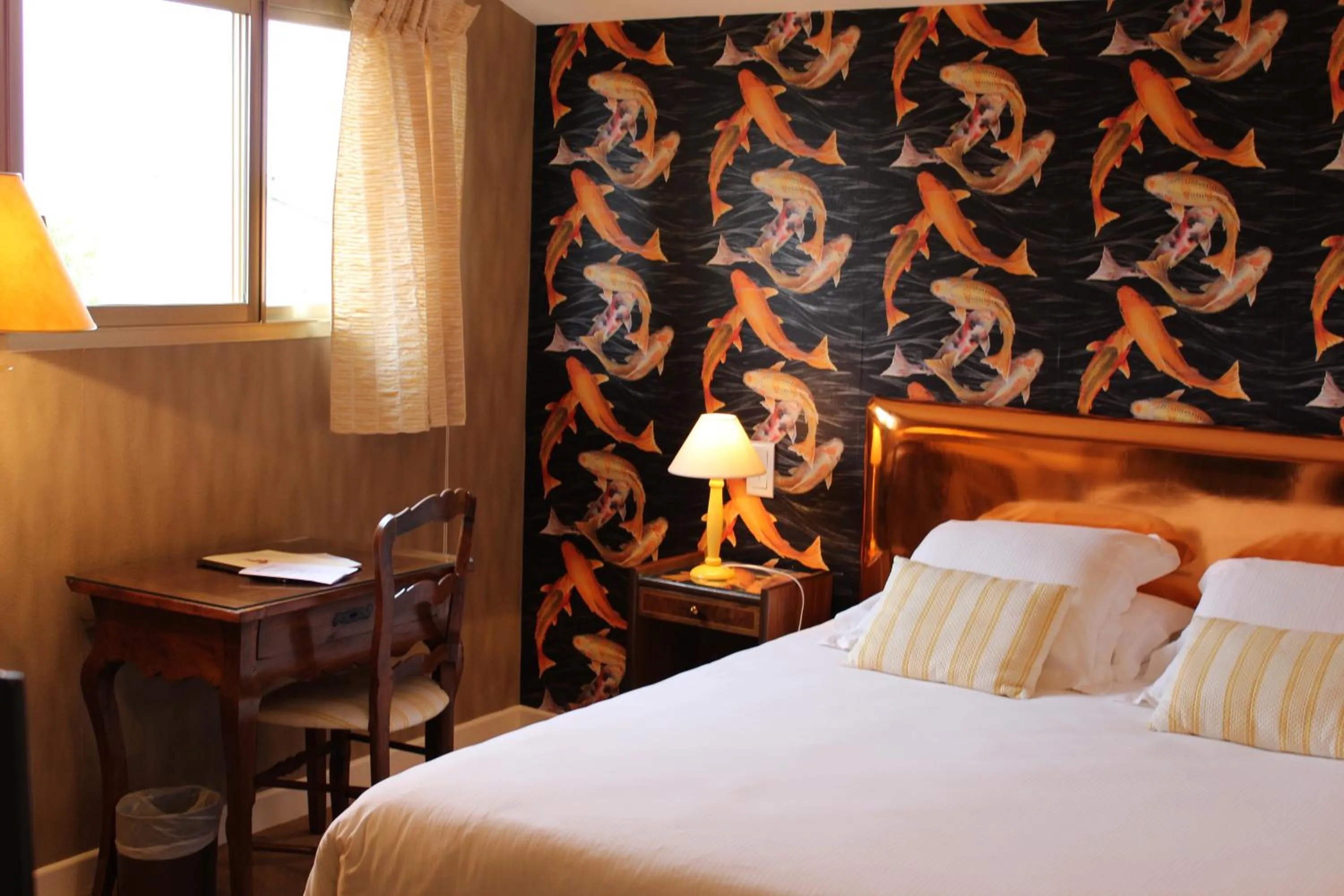 Decorative detail, Bed in Hostellerie Du Grand Saint Antoine