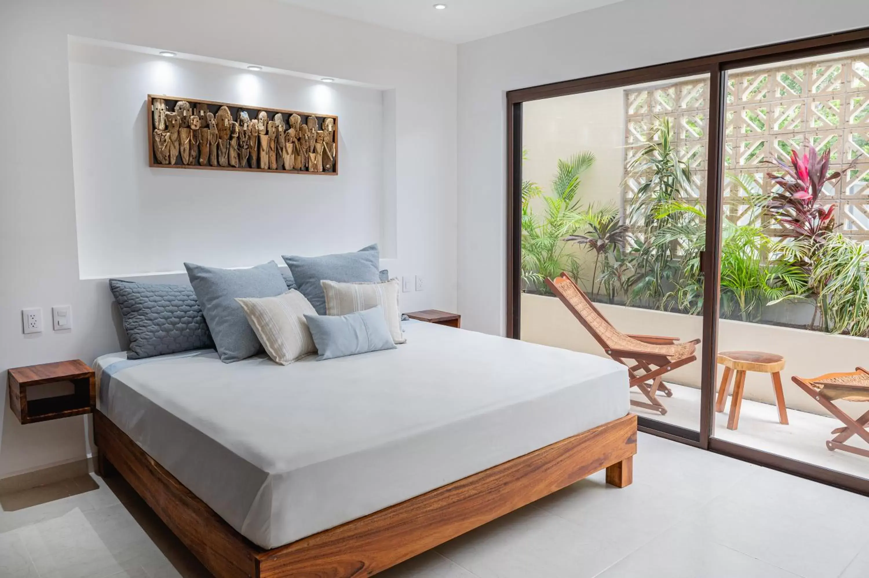 Bedroom, Bed in Apartment and Penthouse Blue Luxury Kukulkan Tulum