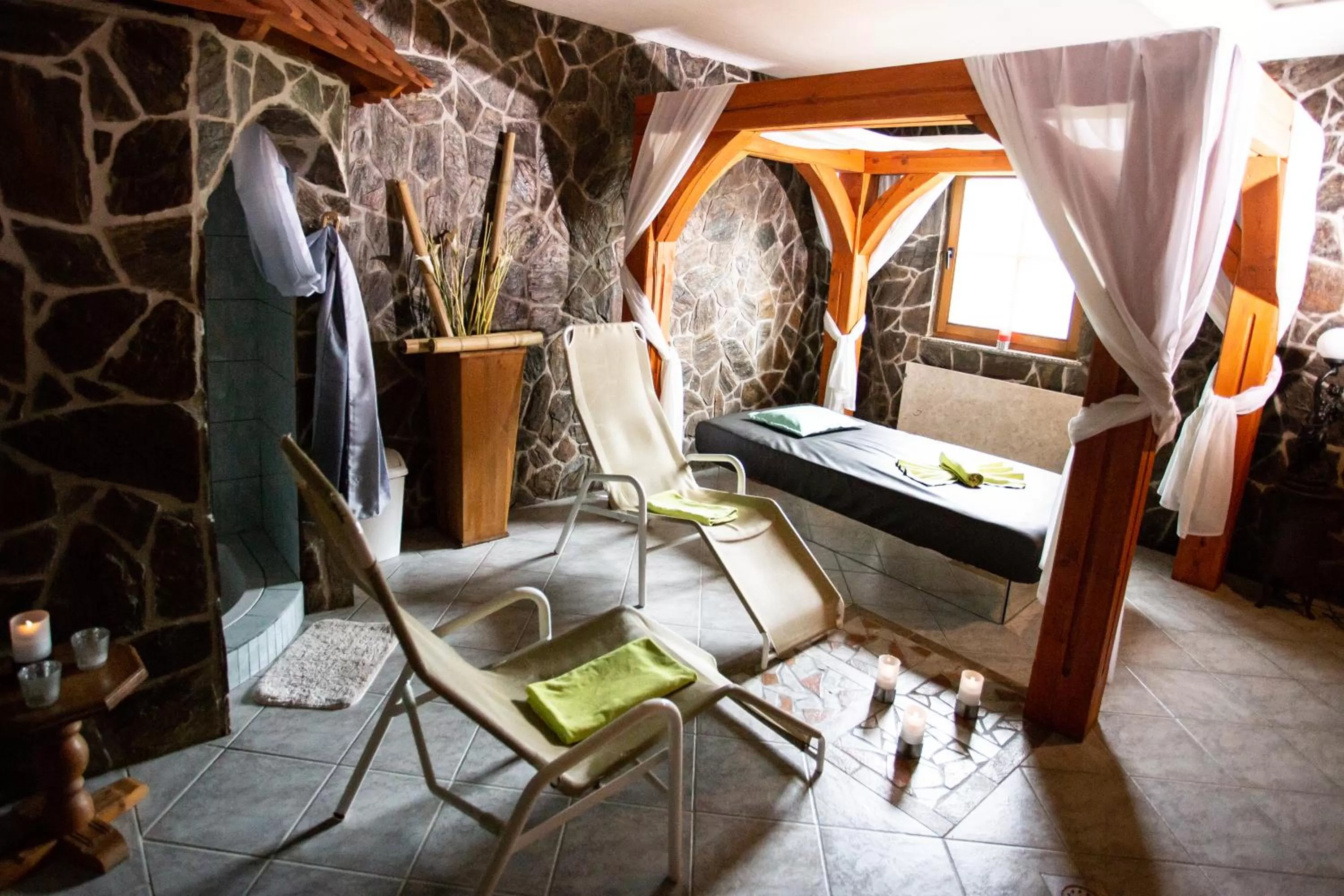 Sauna, Bed in Korošec Apartments and Wellness Centre