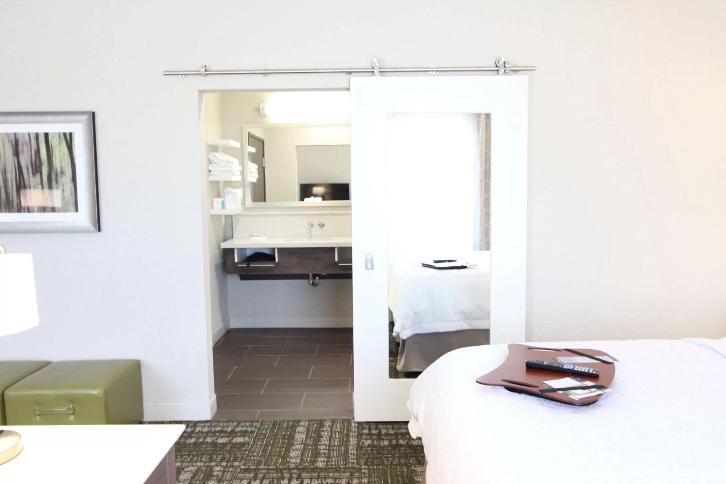 Bed in Hampton Inn & Suites Dallas Market Center