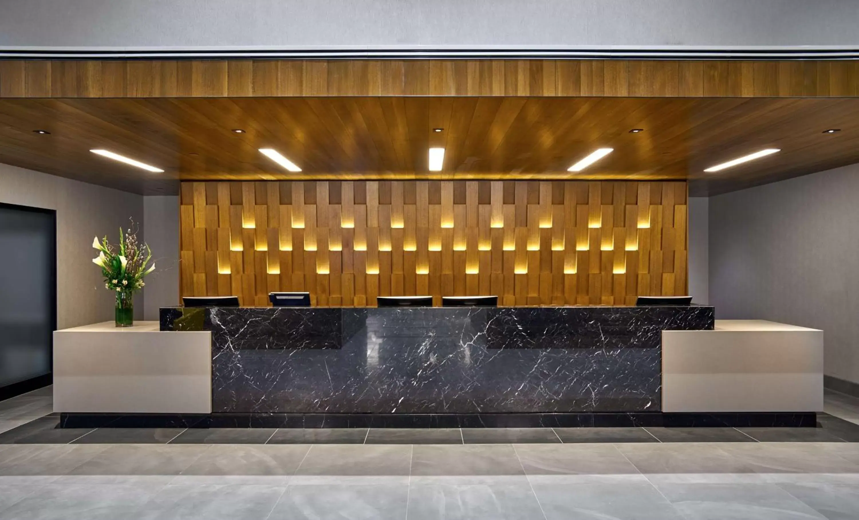 Lobby or reception in Hilton Des Moines Downtown Lobby or reception in Hilton Des Moines Downtown