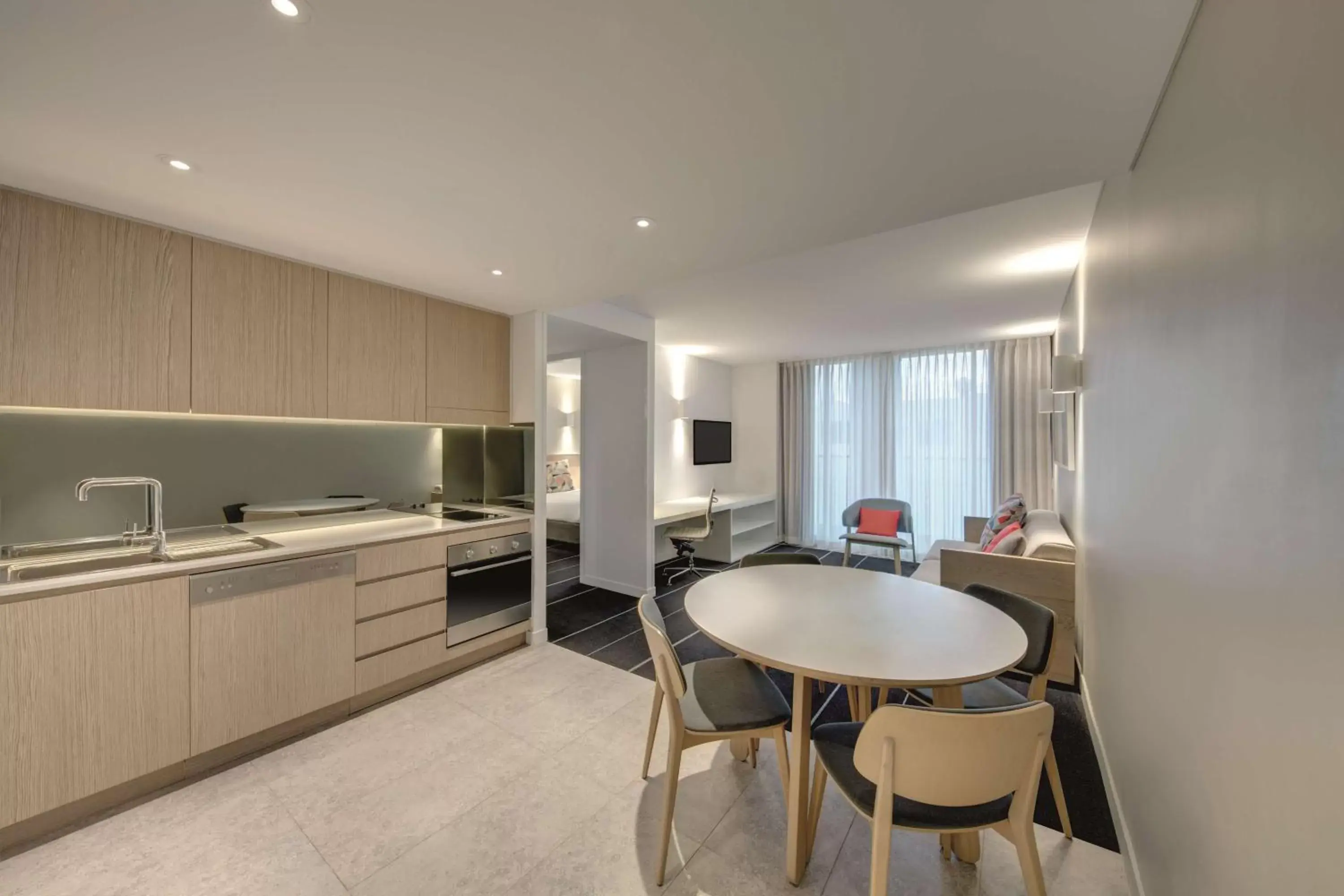 Bedroom, Kitchen/Kitchenette in Adina Apartment Hotel Bondi Beach Sydney