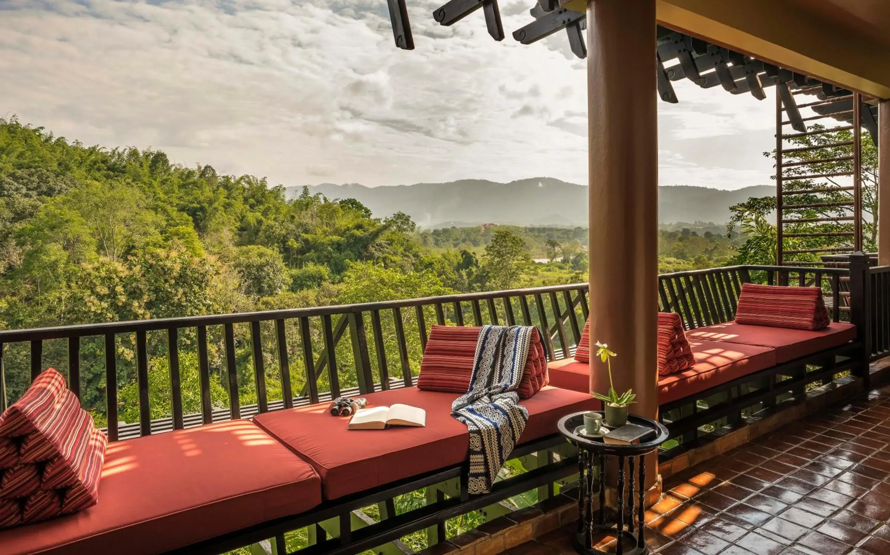 Balcony/Terrace, Restaurant/Places to Eat in Anantara Golden Triangle Elephant Camp & Resort