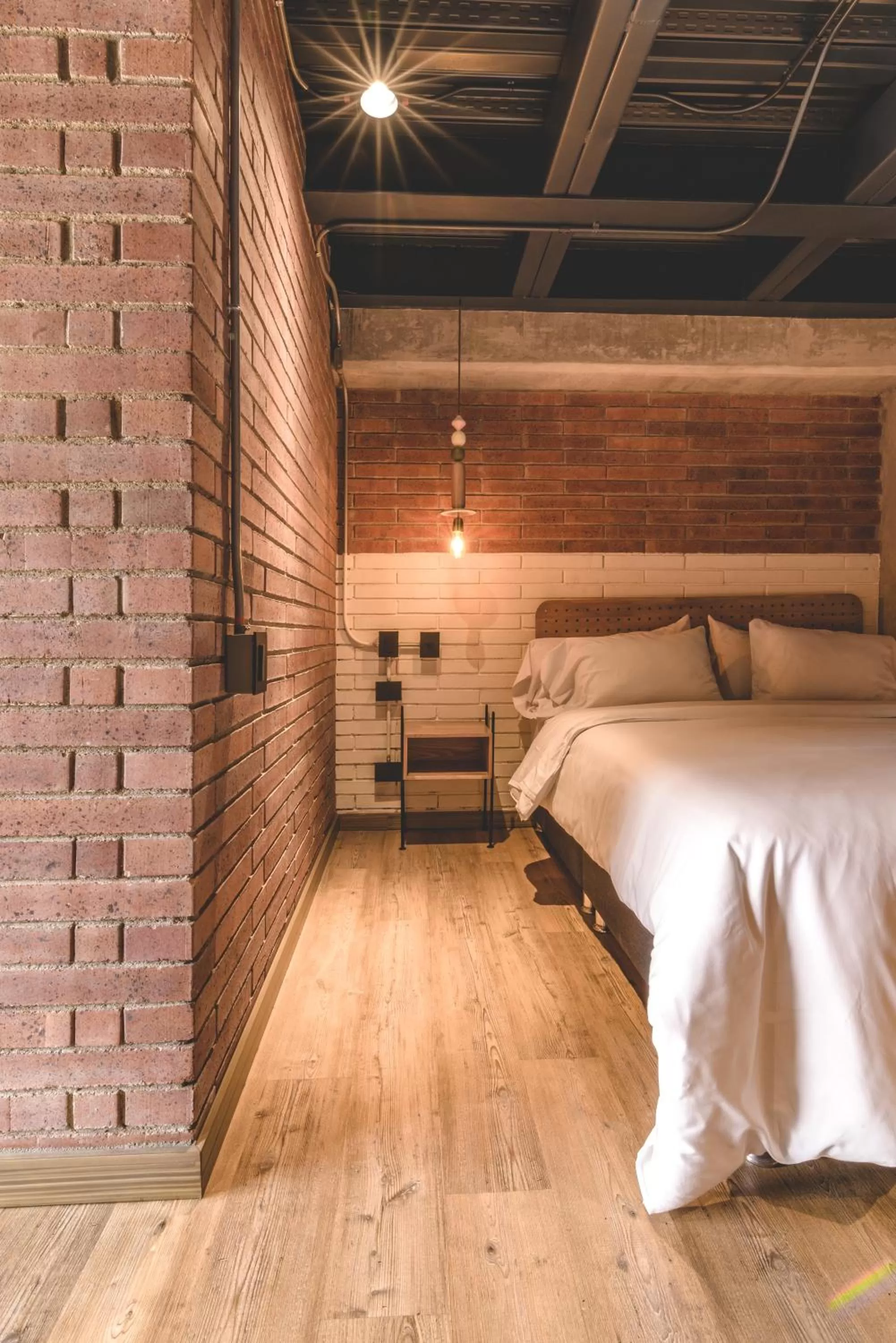 Bed in The Somos Beats Hotel & Rooftop