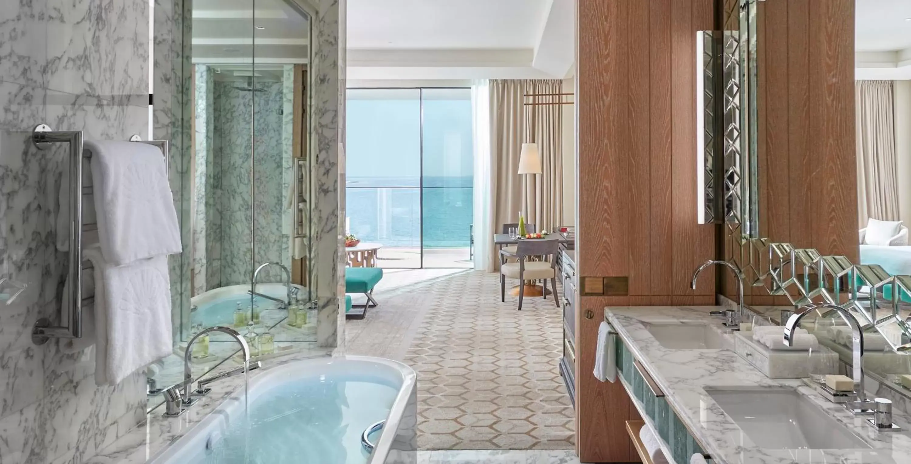 Bathroom, Swimming Pool in Mandarin Oriental Jumeira, Dubai