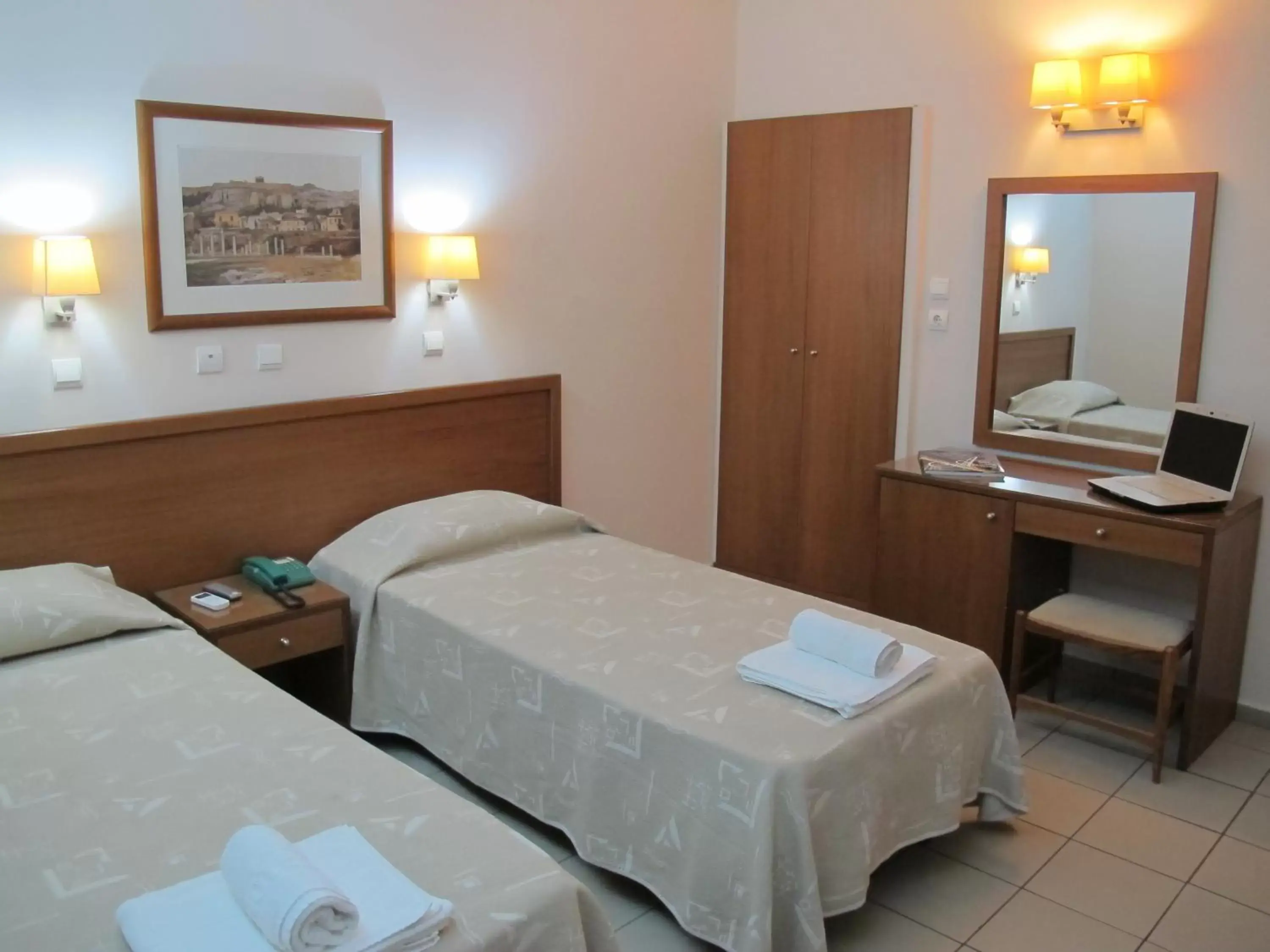 Bedroom, Bed in Hotel Solomou Athens
