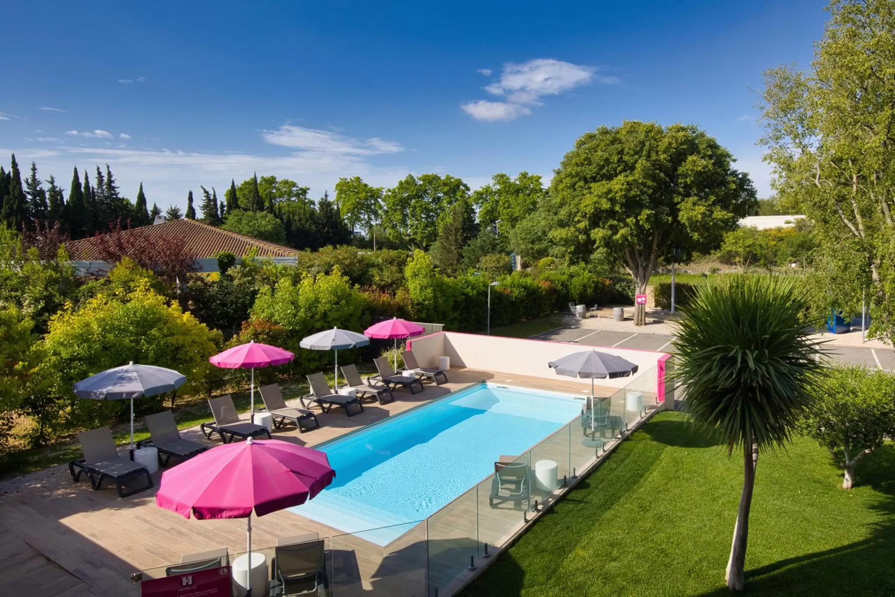 Bedroom, Pool View in Best Western Hotelio Montpellier Sud