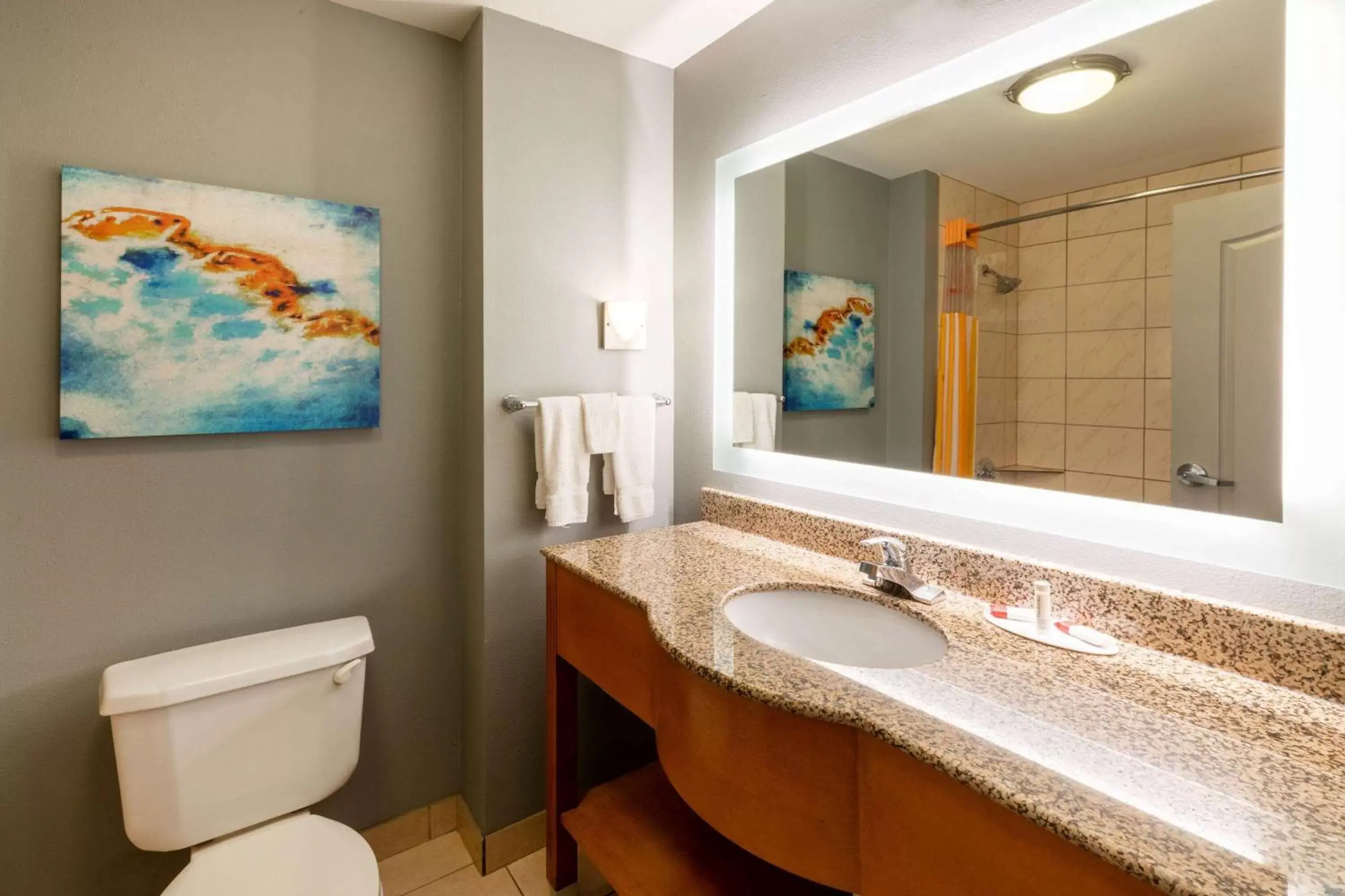 TV and multimedia, Bathroom in La Quinta by Wyndham Bridgeport