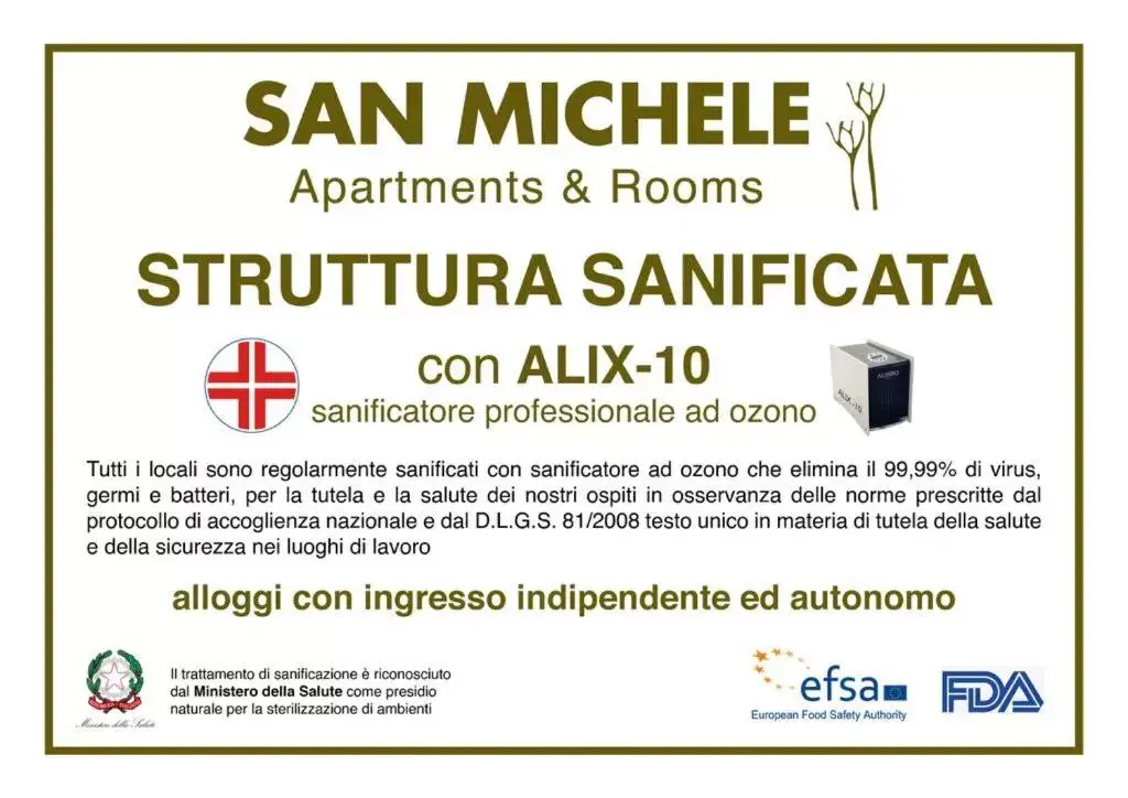 Certificate/Award in San Michele Apartments&Rooms