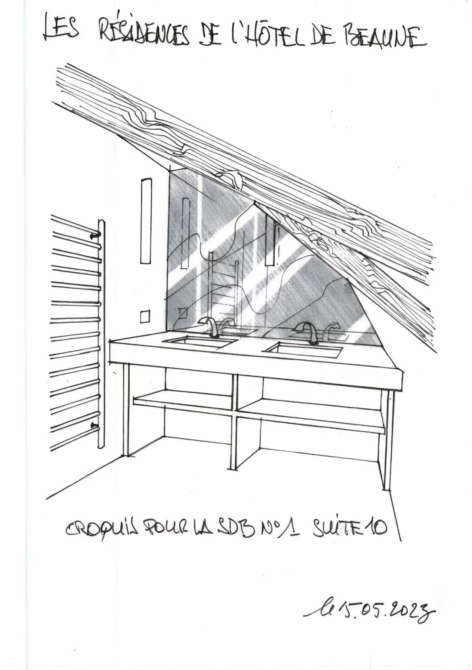 Bathroom, Floor Plan in L'Hôtel