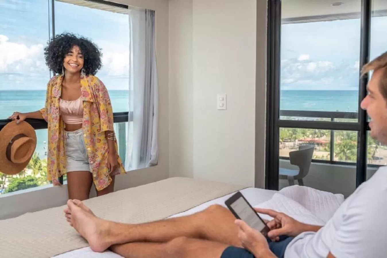 People, Bed in Vistamar Hotel