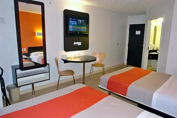 Bed in Motel 6-Irving, TX - DFW Airport North