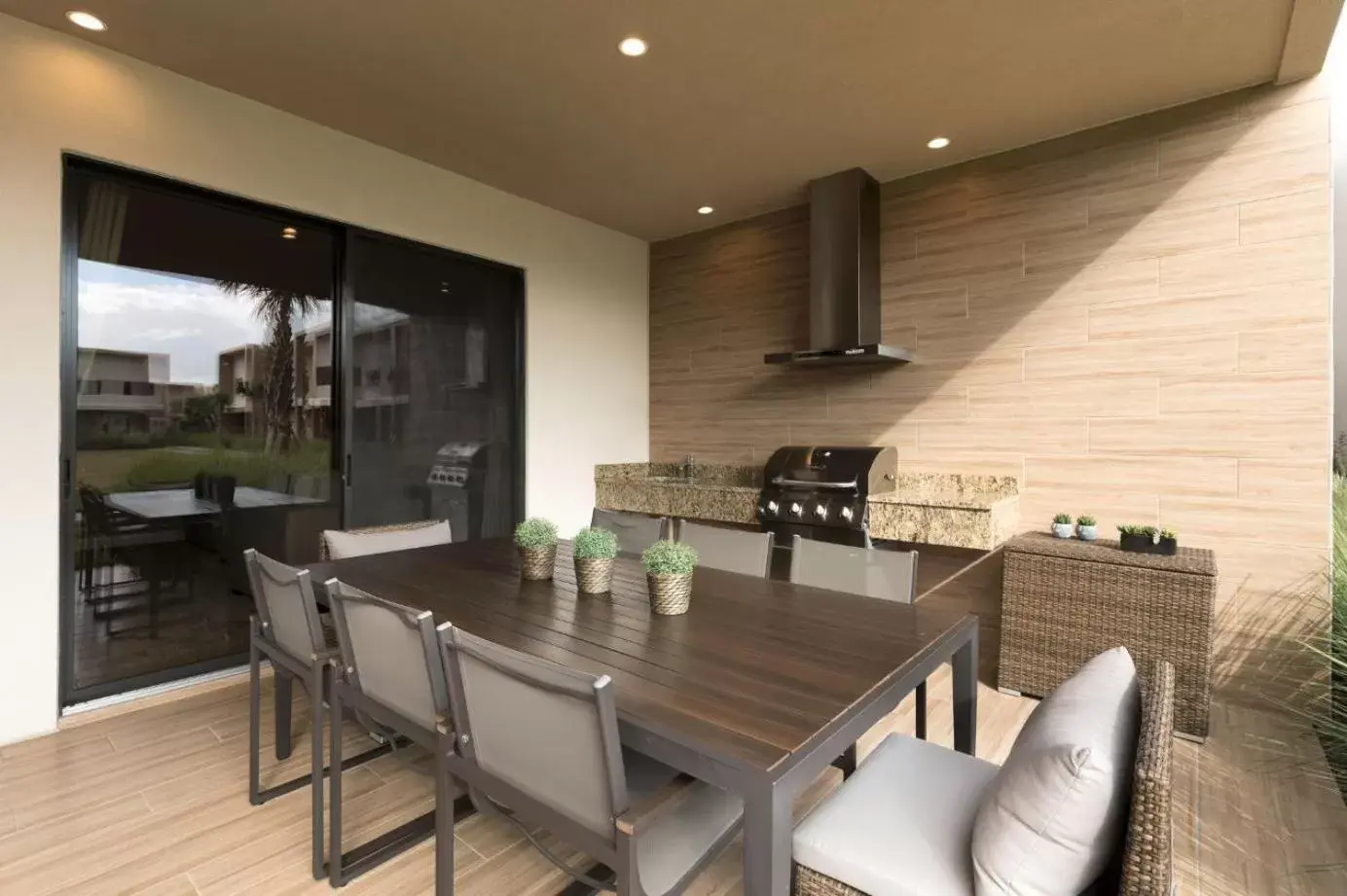 Patio, Dining Area in Magic Village Views Trademark Collection by Wyndham