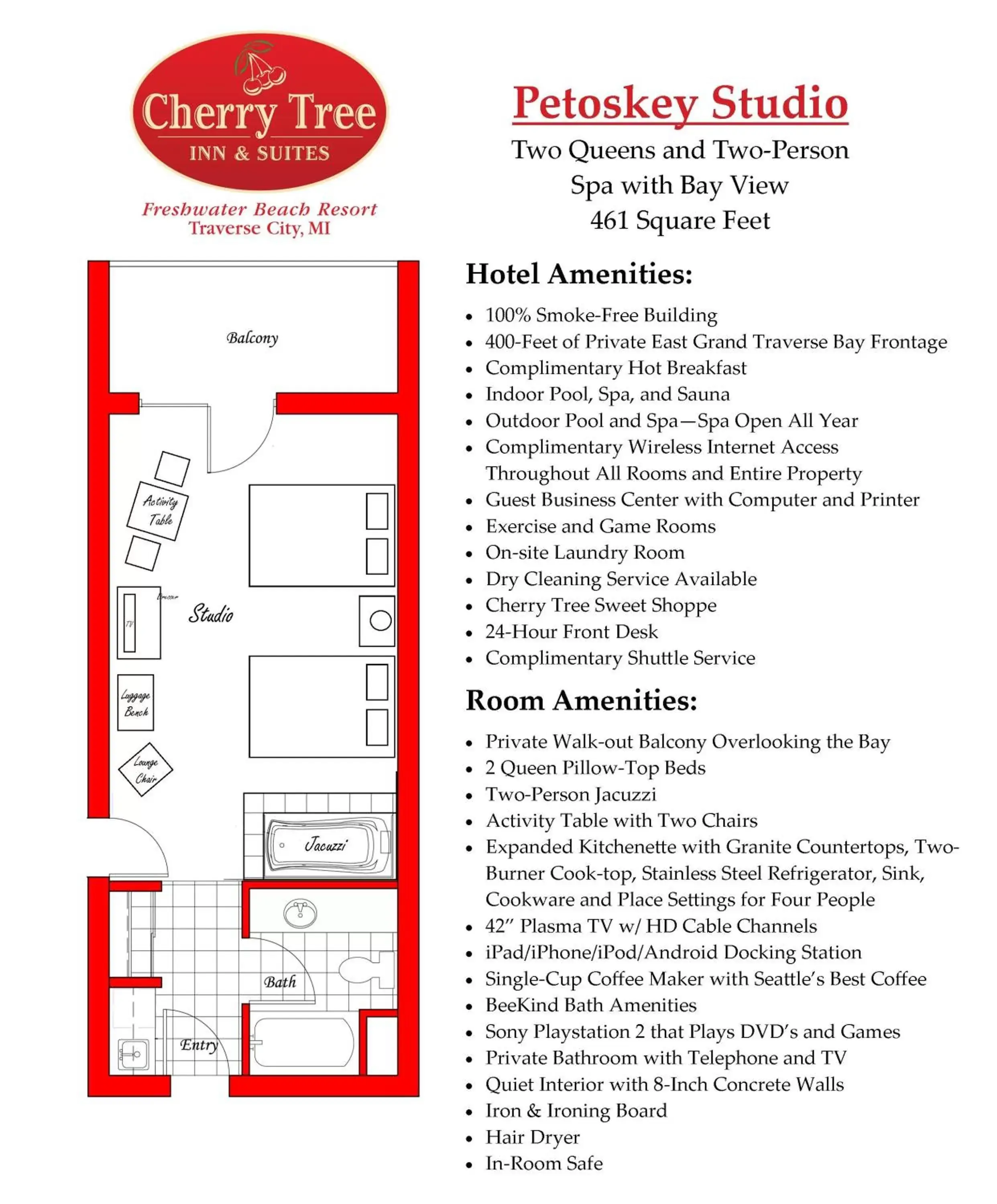 Photo of the whole room, Floor Plan in Cherry Tree Inn & Suites