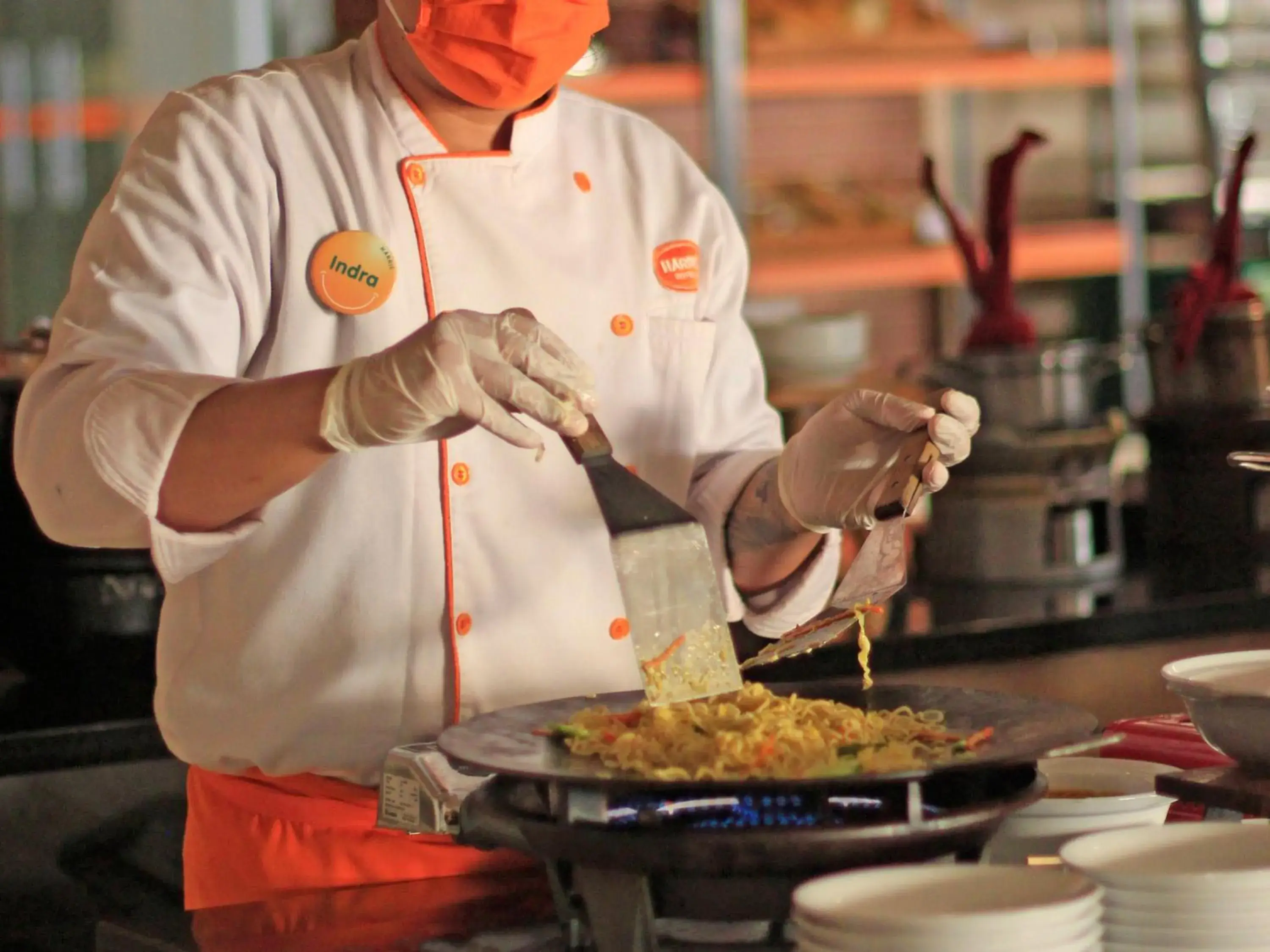 Buffet breakfast, Staff in Harris Hotel Samarinda