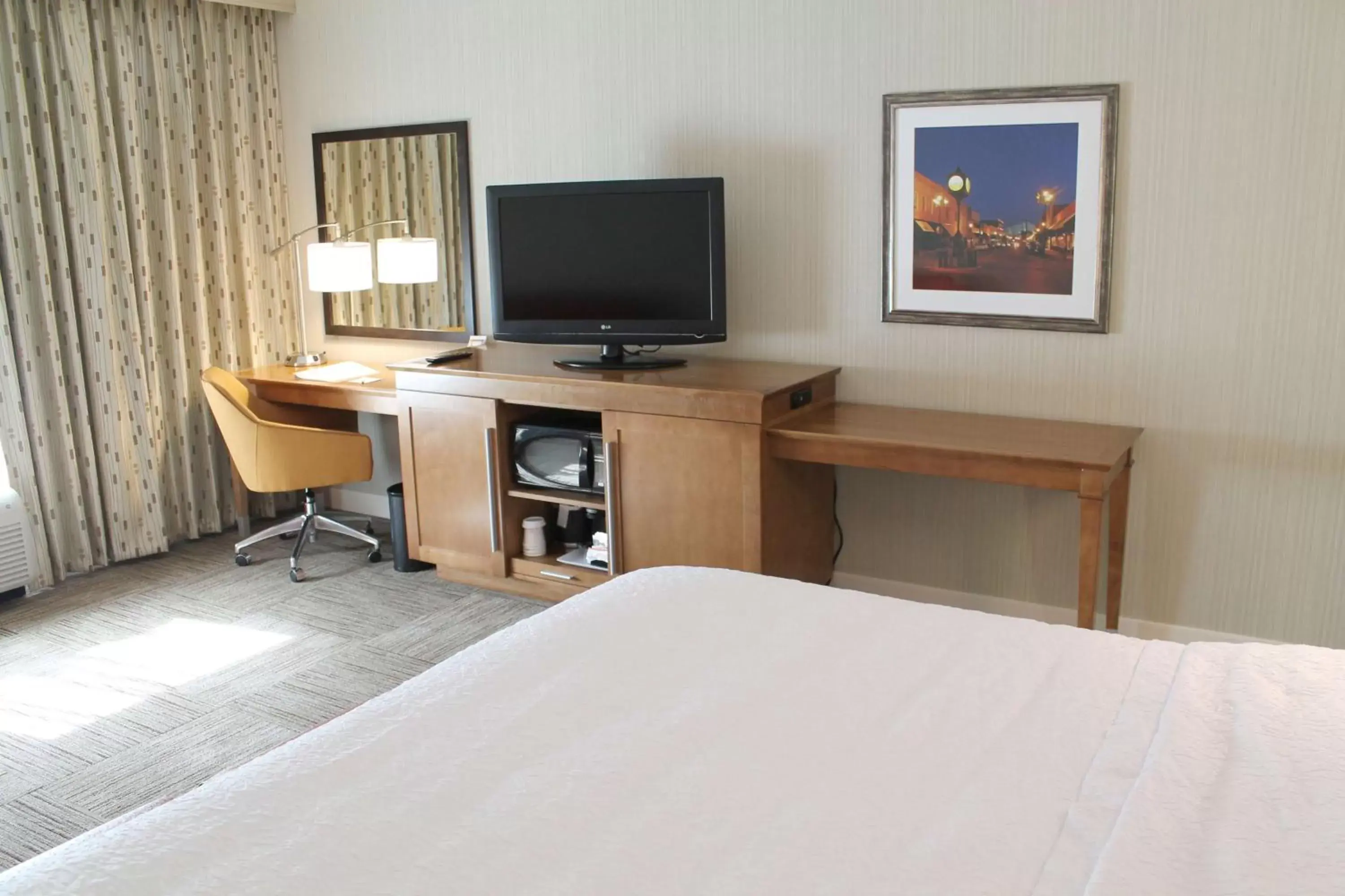 Bed, TV/Entertainment Center in Hampton Inn Cape Girardeau I-55 East, MO