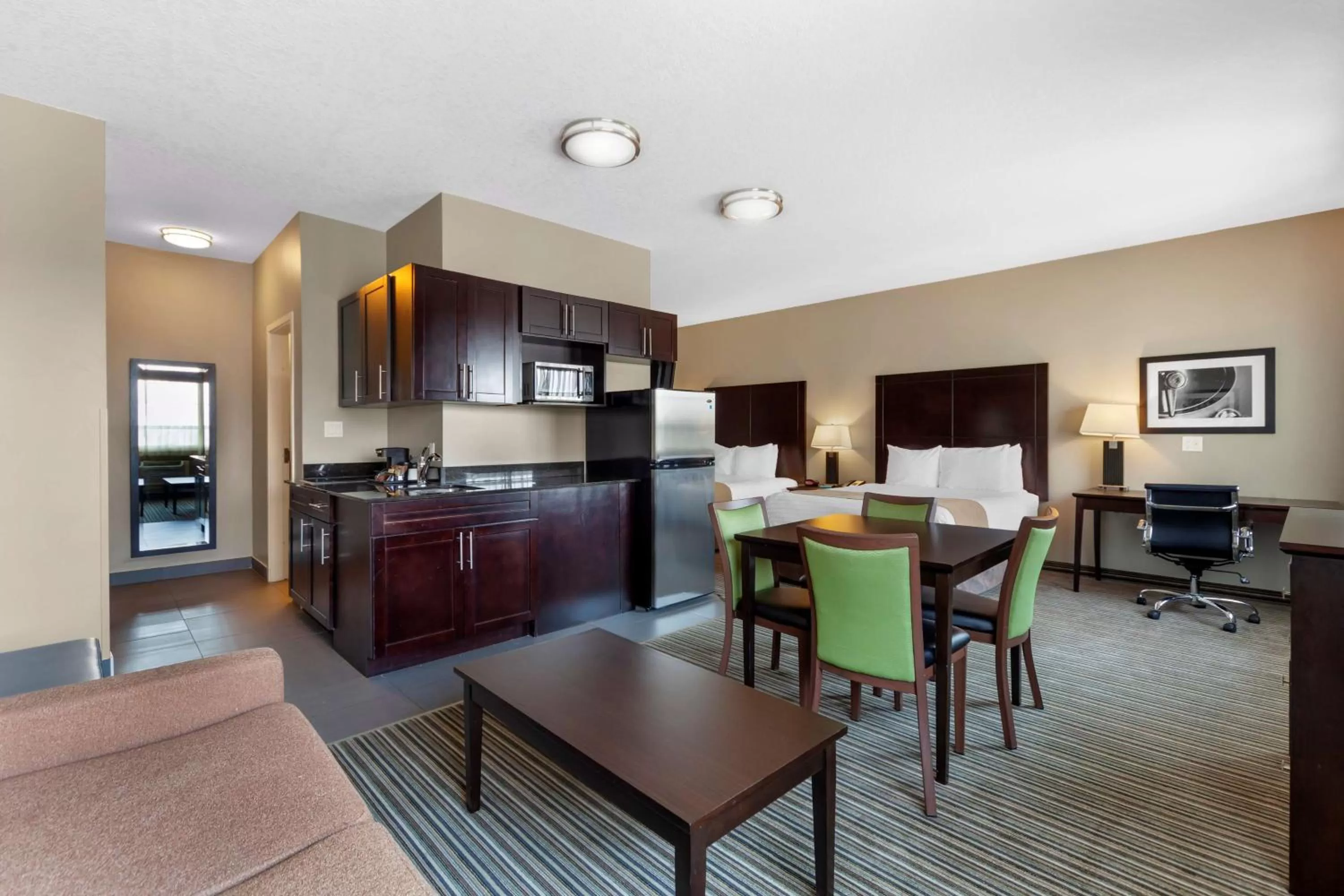 Room with Two Queen Beds and Kitchenette L shape in Best Western PLUS Fort Saskatchewan Inn & Suites