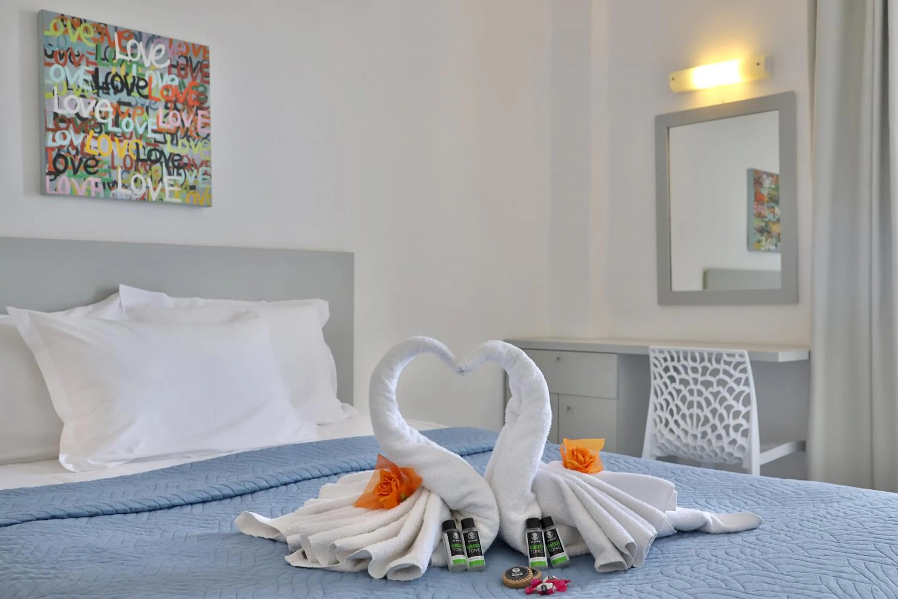 Photo of the whole room, Bed in Elounda Krini Hotel