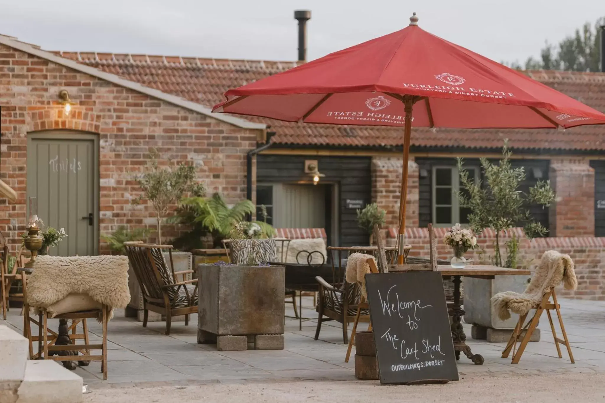 Patio, Restaurant/Places to Eat in Outbuildings Dorset