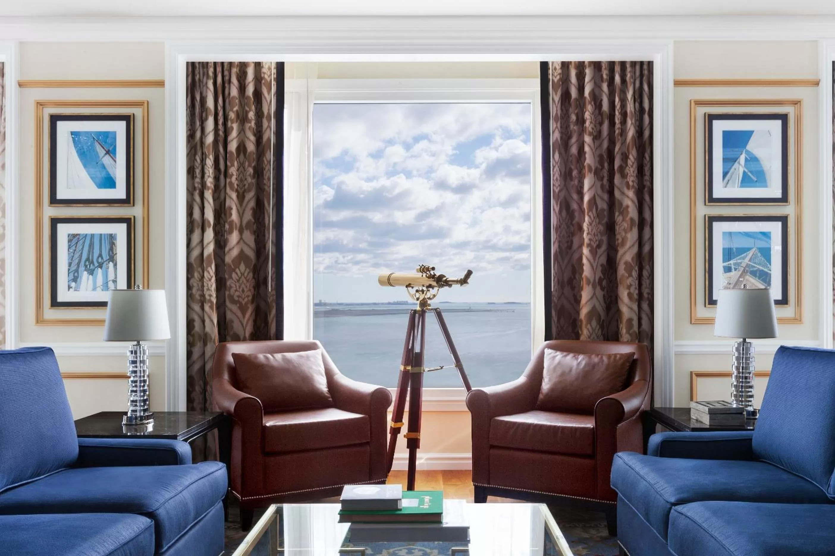Living room in Boston Harbor Hotel