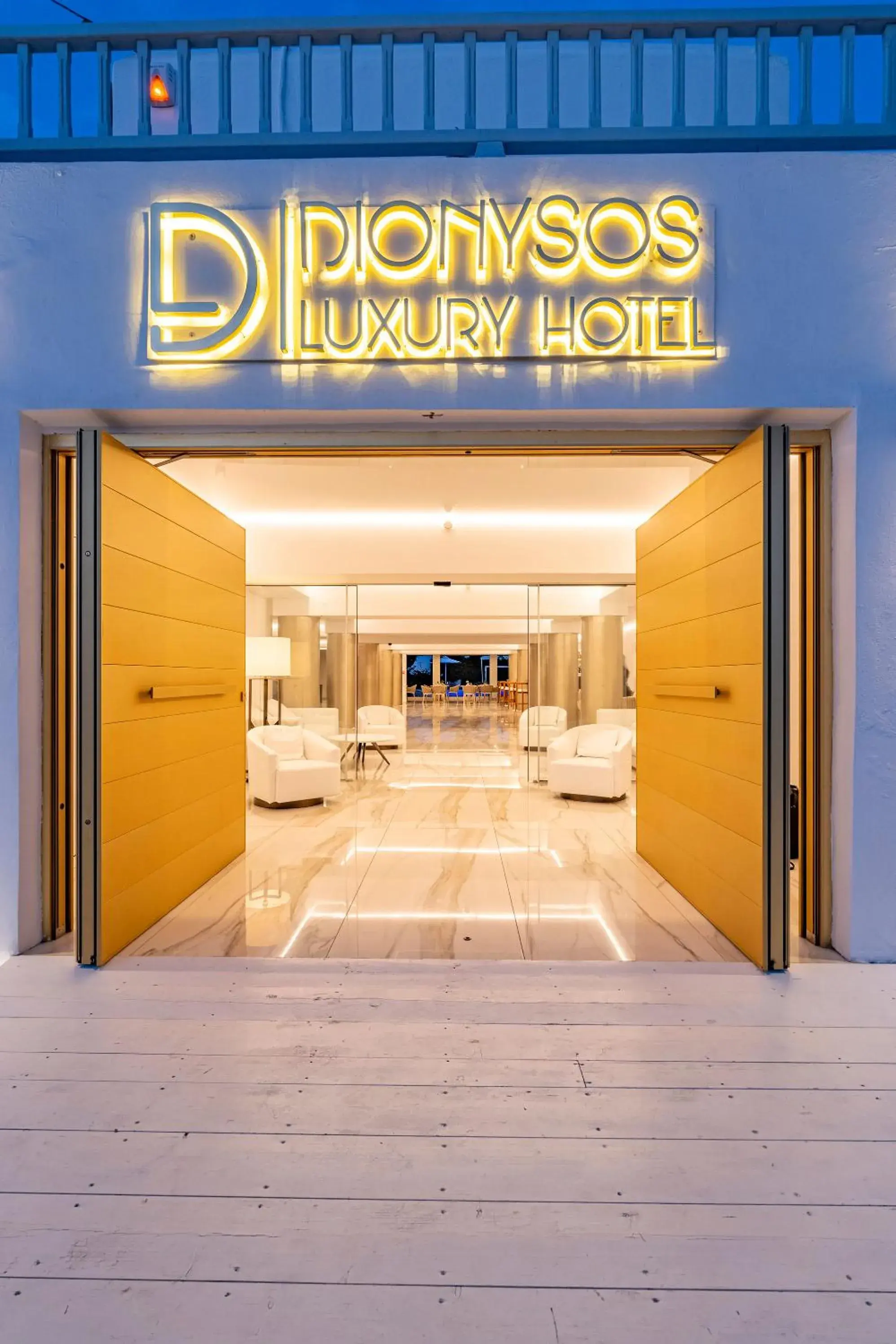 Facade/entrance in Dionysos Hotel