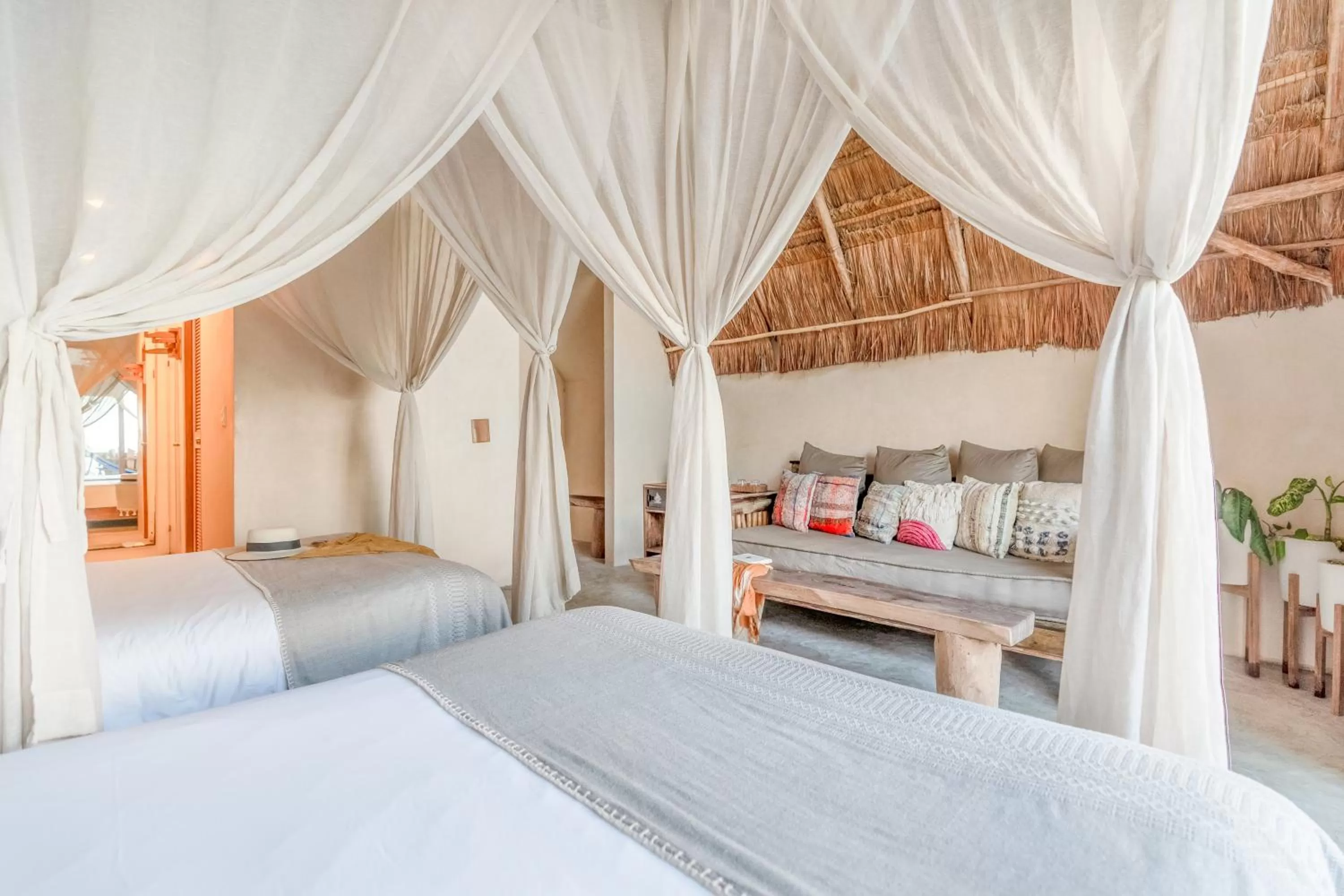 Bed in Ahau Tulum - Beachfront Hotel