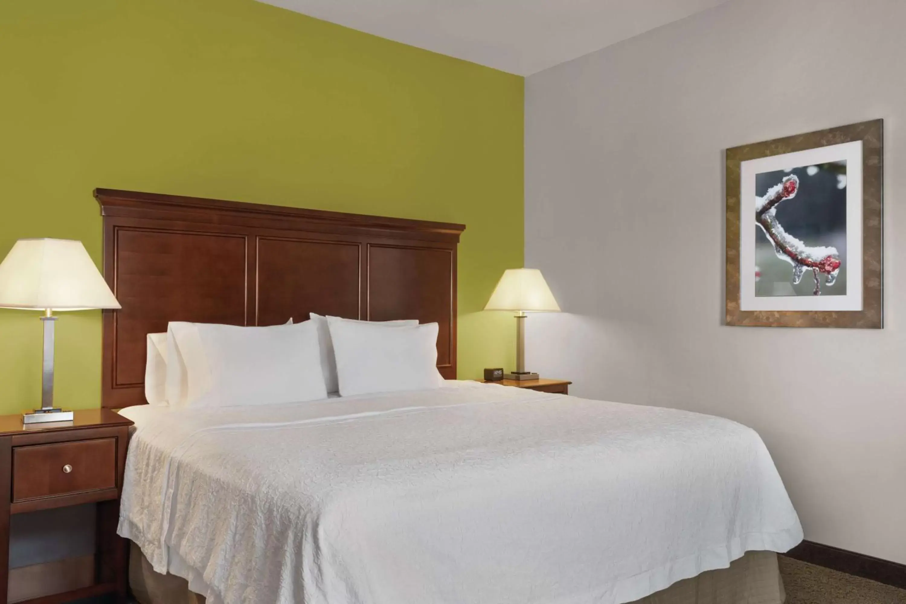 Bed in Hampton Inn & Suites Mishawaka/South Bend at Heritage Square