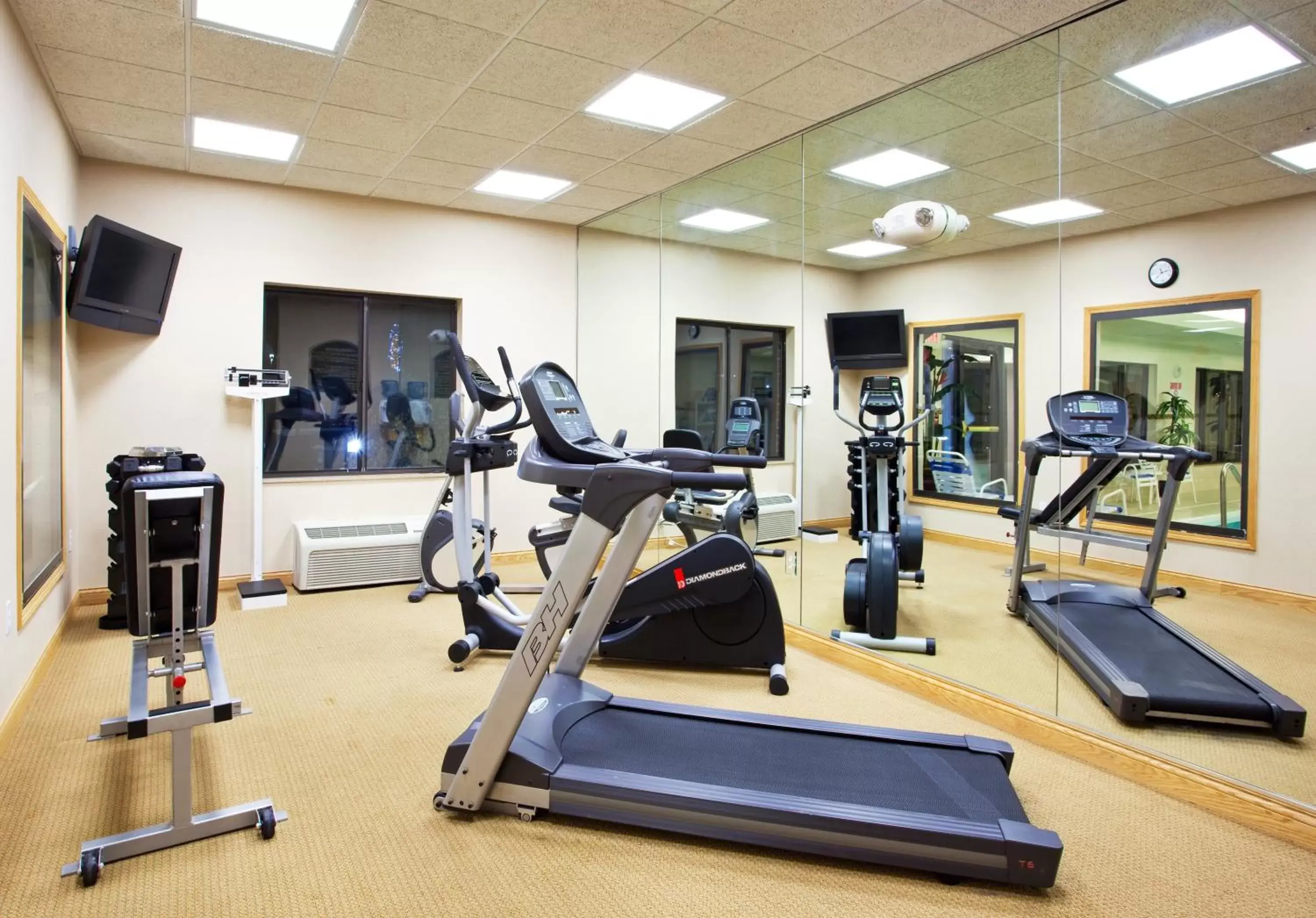 Lobby or reception, Fitness Center/Facilities in Holiday Inn Express Hotel & Suites Detroit-Utica, an IHG Hotel