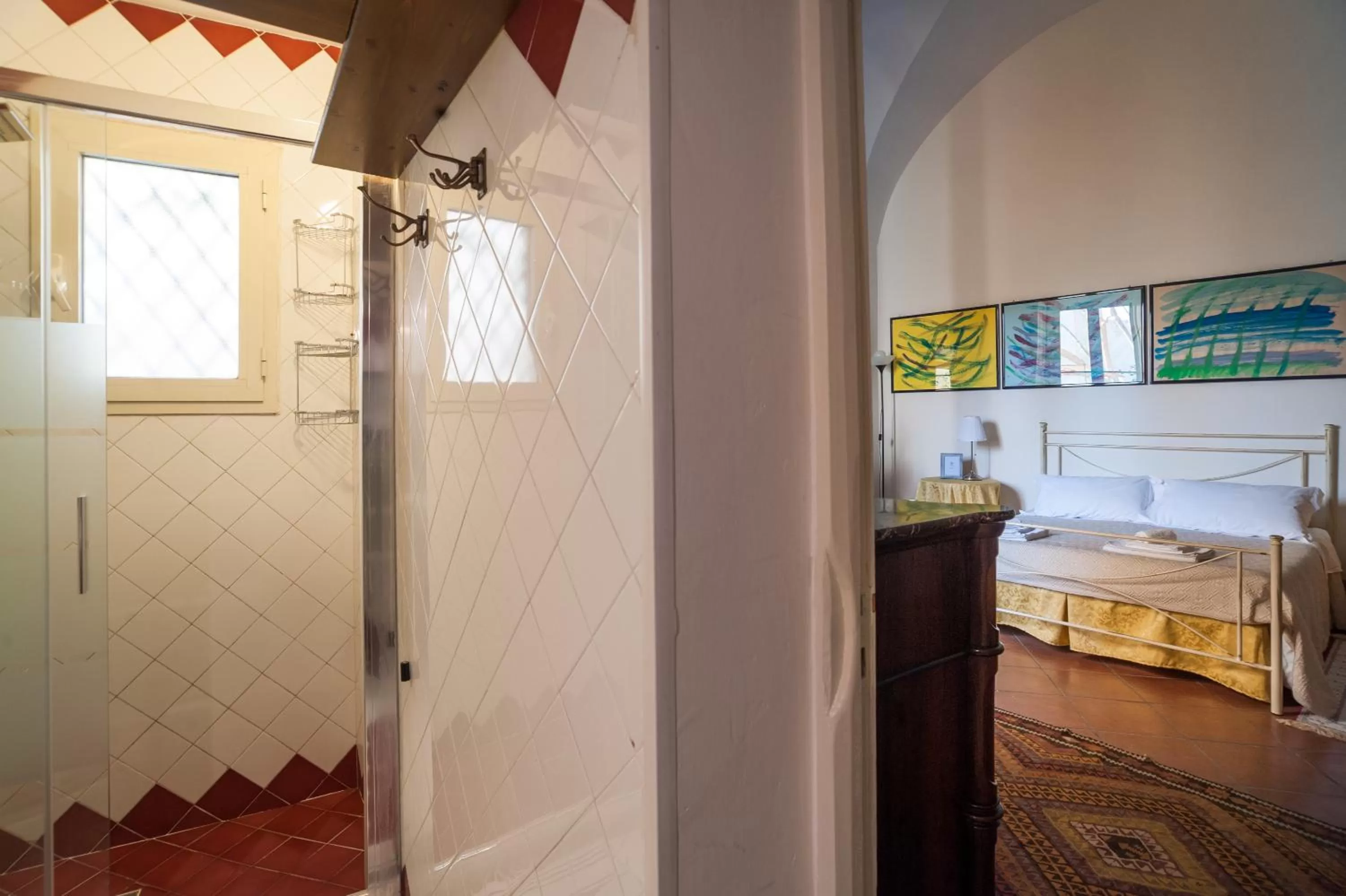 Bathroom, Bed in Palazzo Bernardini Suites
