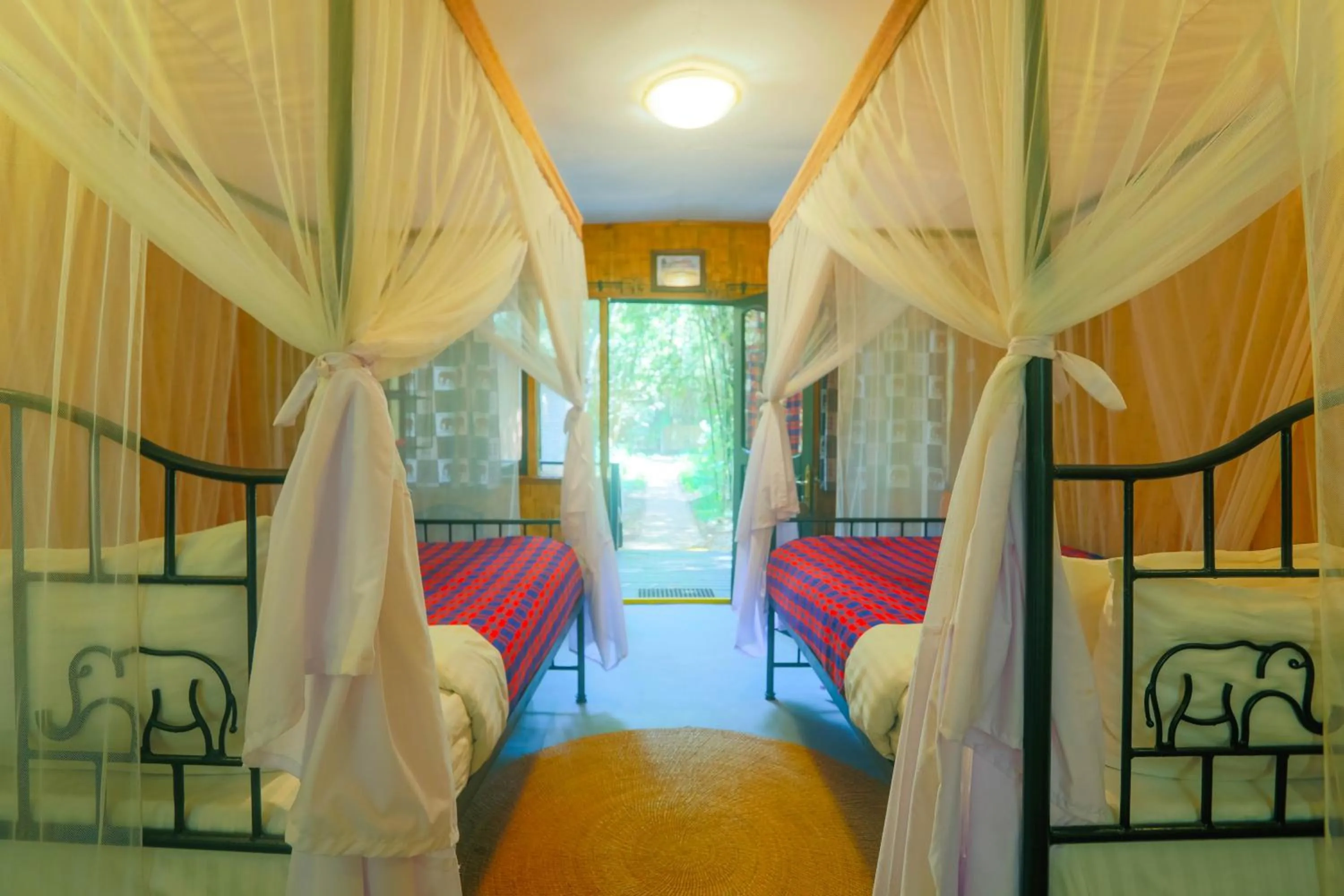 Bed in Octagon Lodge