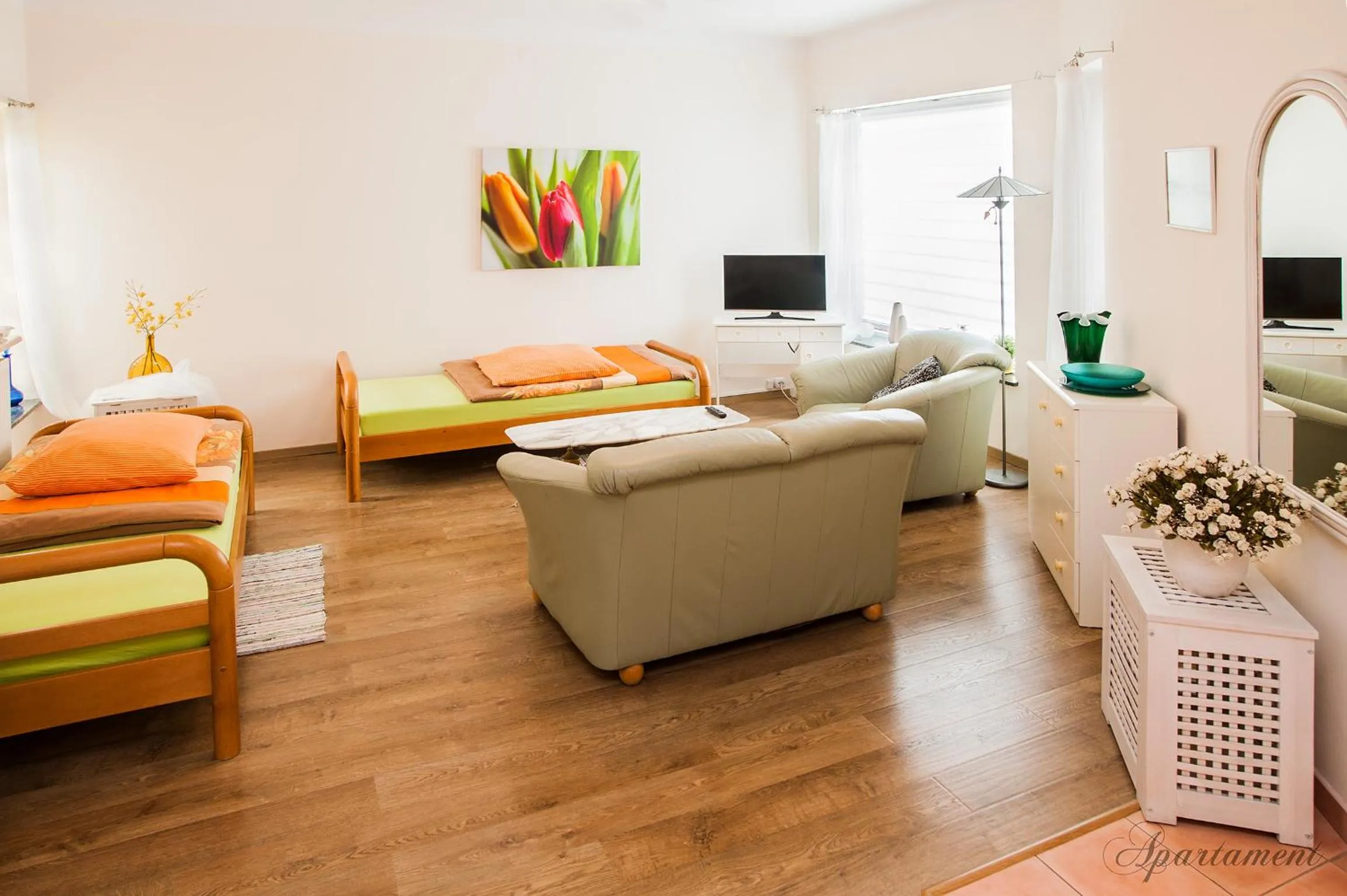Seating area, Bed in Apartamenty Włocławek