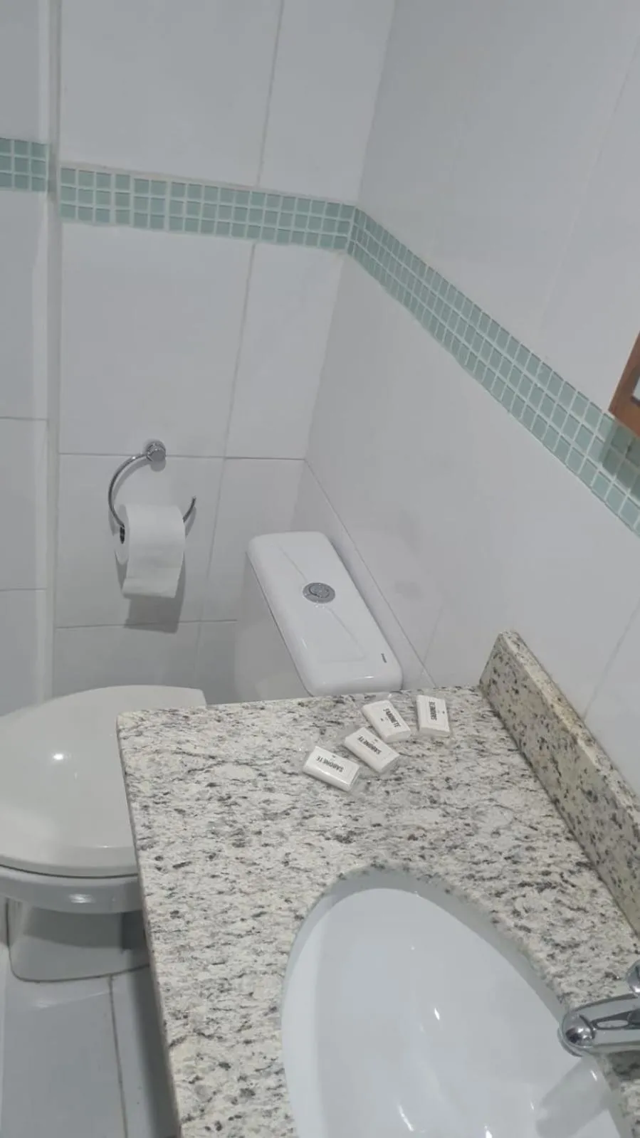 Bathroom in HOTEL DO CENTRO 100m SANTA CASA, ASSEMBLEIA E UFRGS, PROXIMO AO ARAUJO VIANA, PET'S FRIENDLY!!!