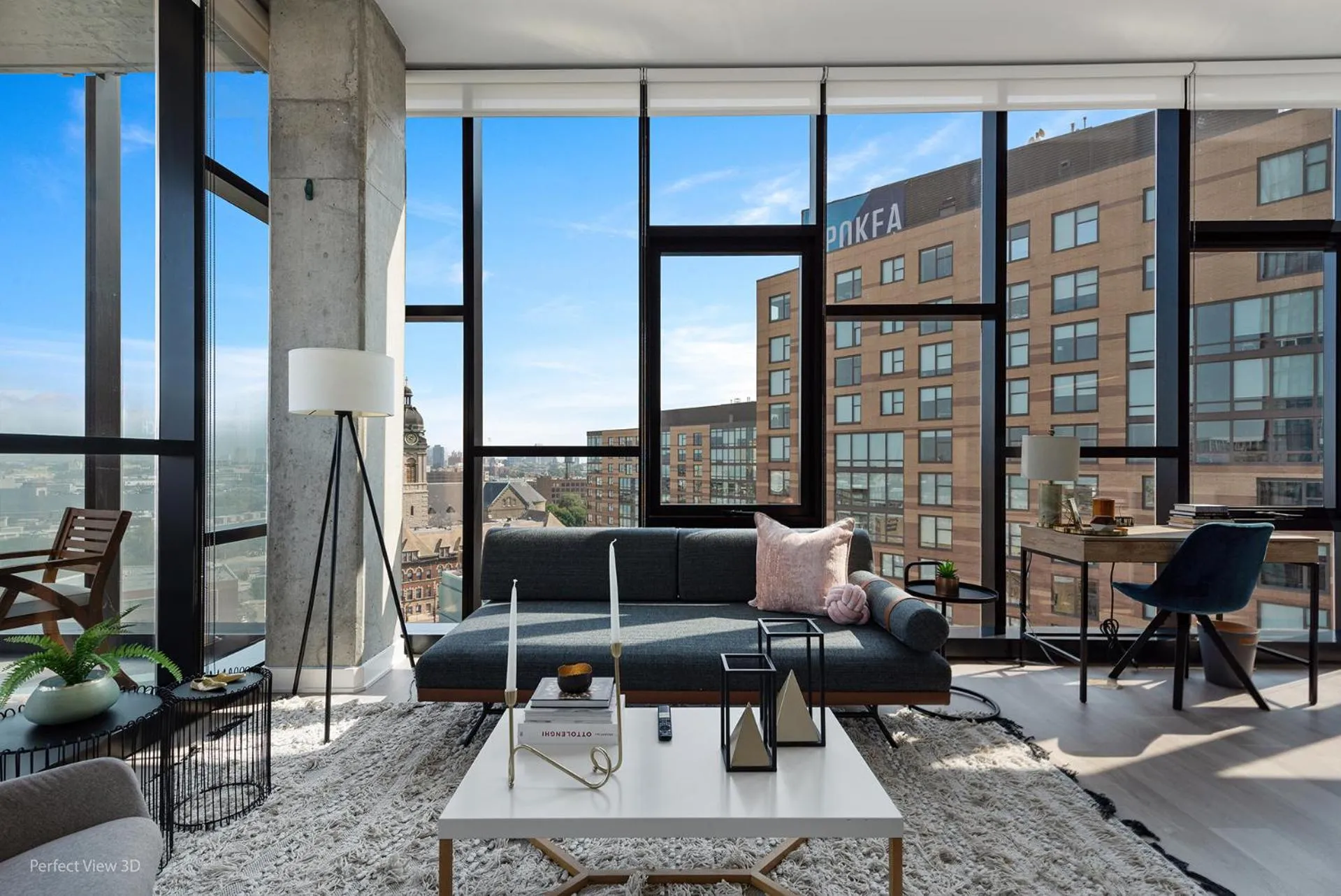 Living room in Avenir West Loop Penthouses with Iconic City Views