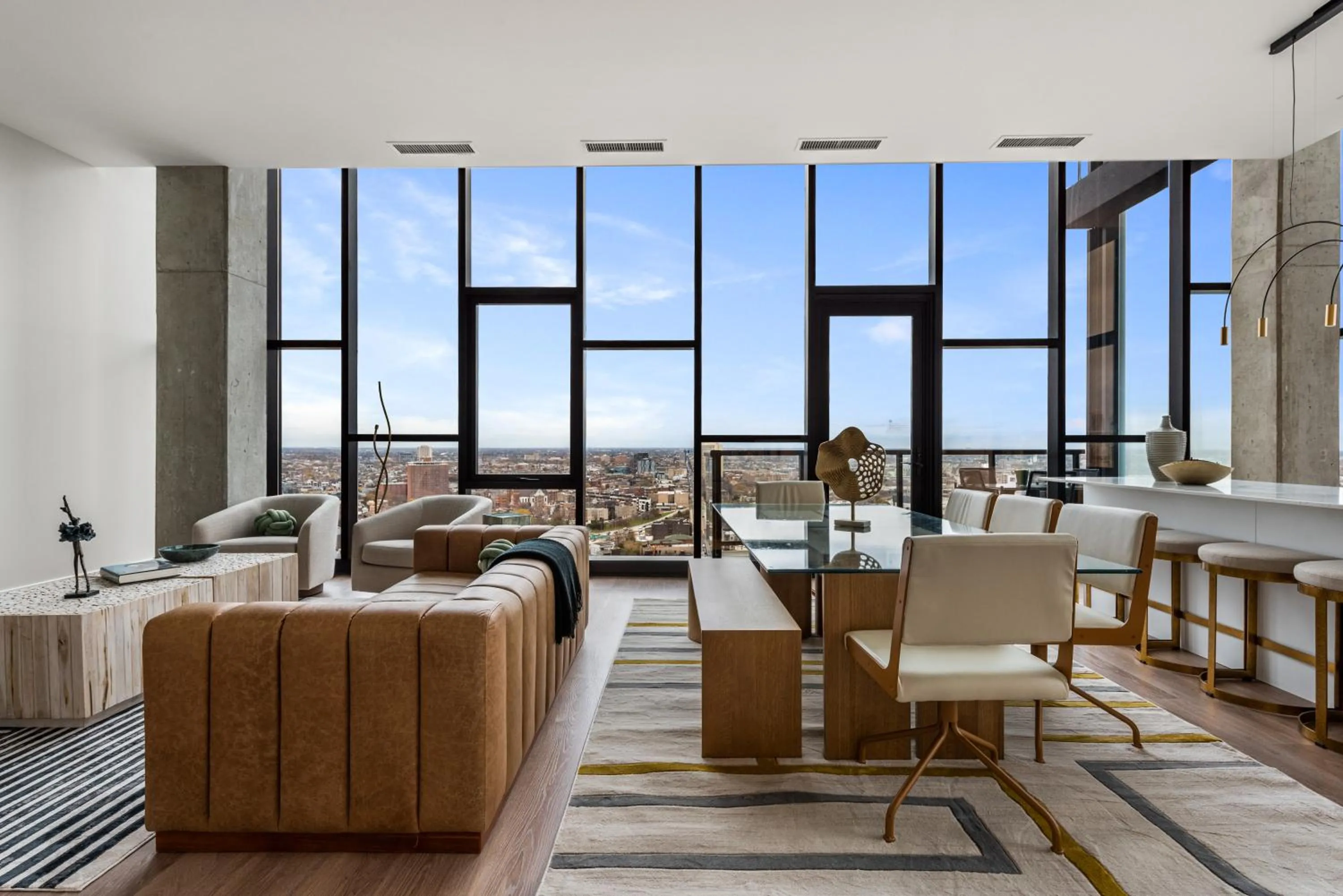 Living room in Avenir West Loop Penthouses with Iconic City Views