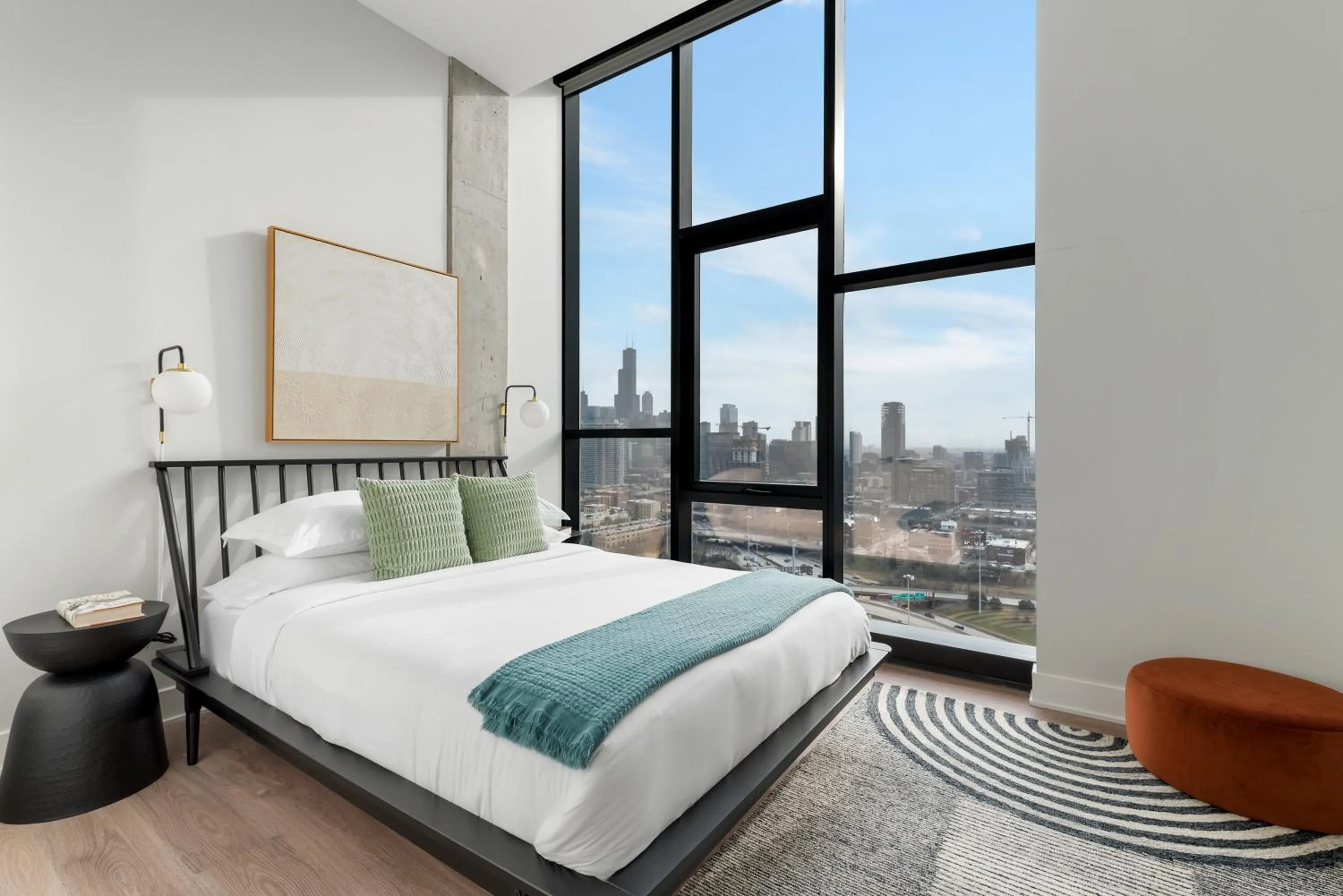 Bedroom, Bed in Avenir West Loop Penthouses with Iconic City Views