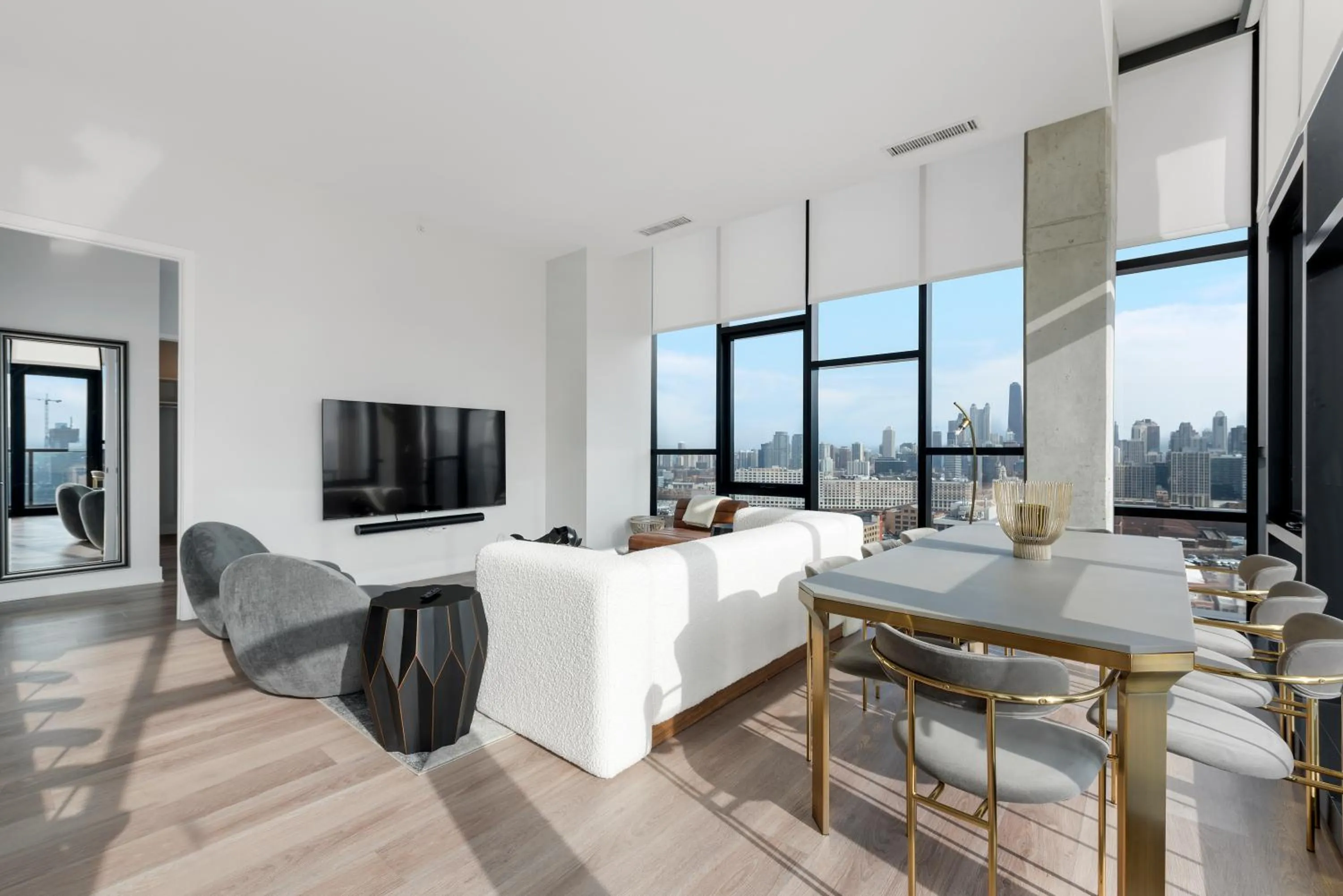 TV and multimedia in Avenir West Loop Penthouses with Iconic City Views