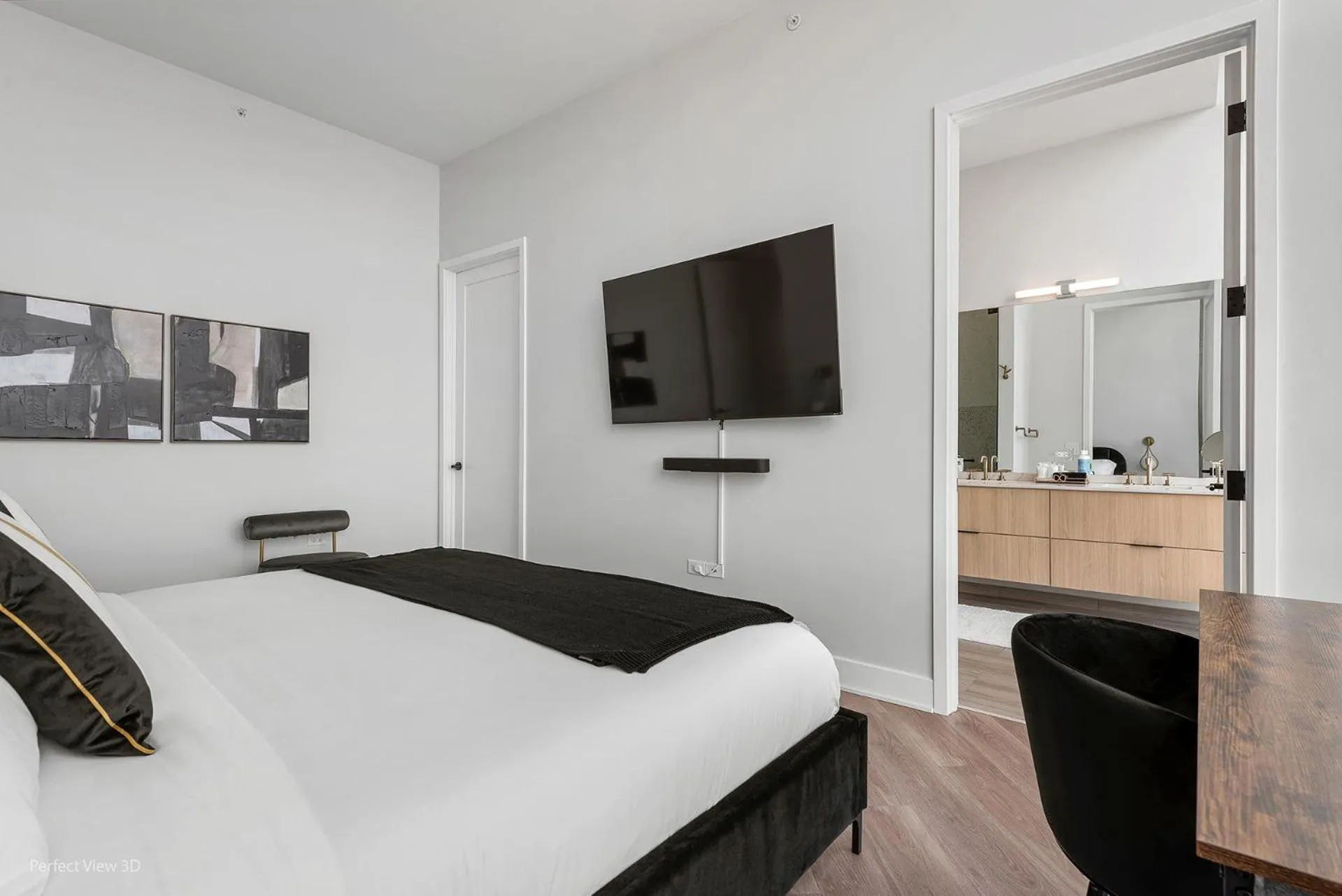 Bed in Avenir West Loop Penthouses with Iconic City Views